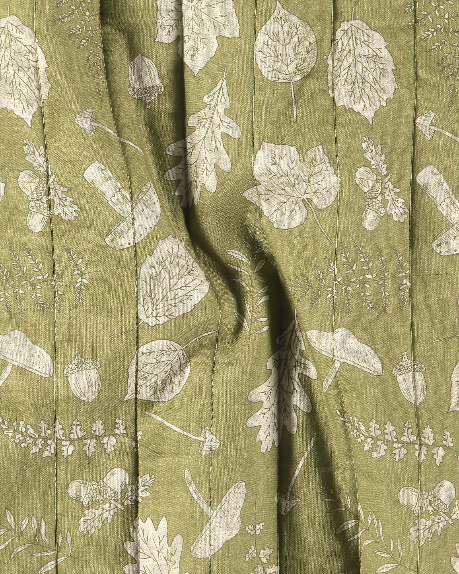 Gewebter Quilt, oliv m Blättern, 2seitig 920258_pack