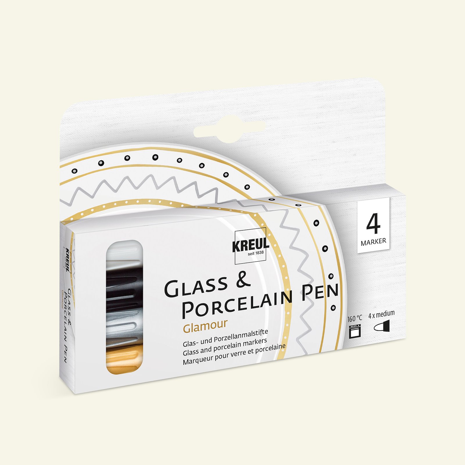 Glas- & Porzellanstift Glamour 4 Stk 31341_pack