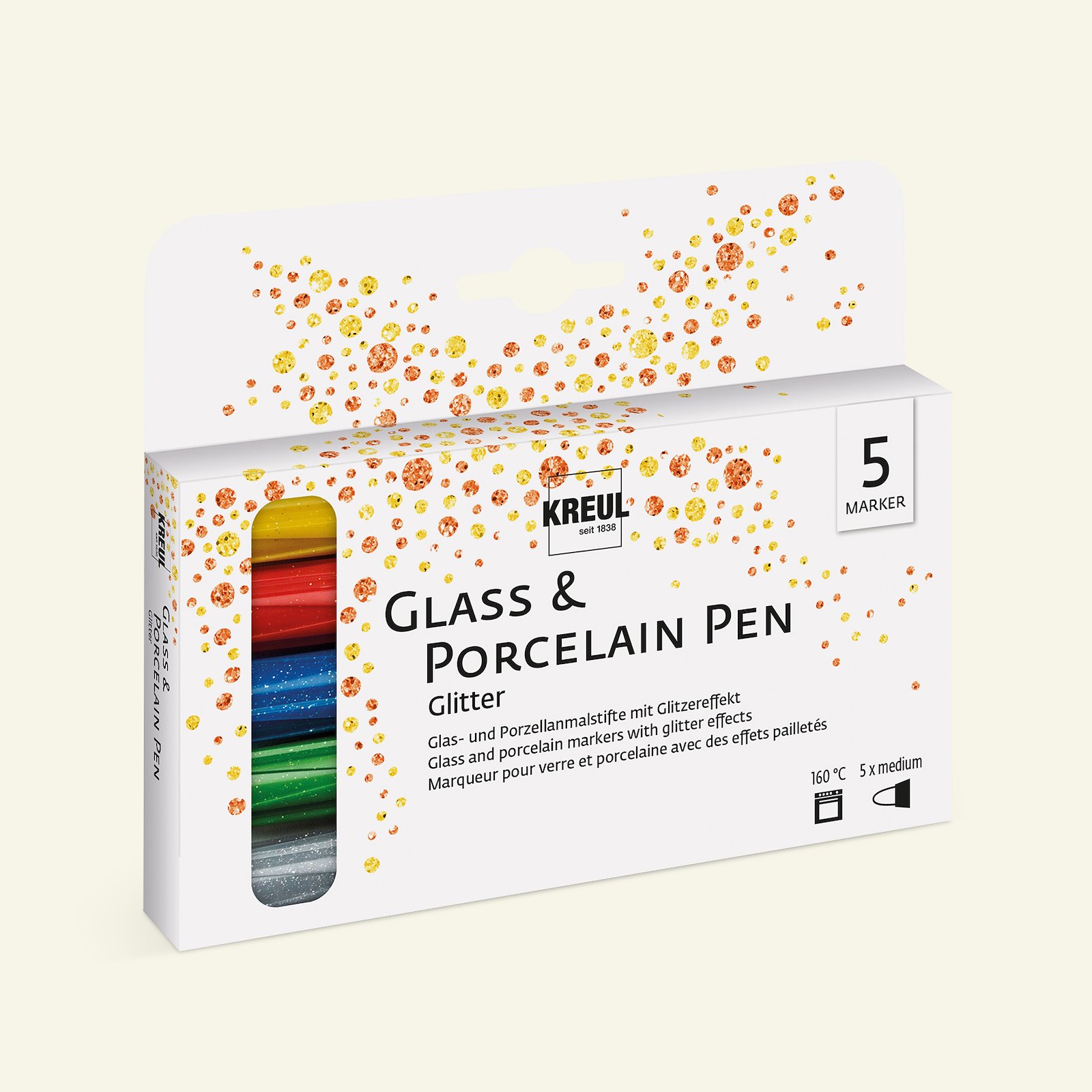 Glass&Porcelainpen medium set/5 glitter 31336_pack