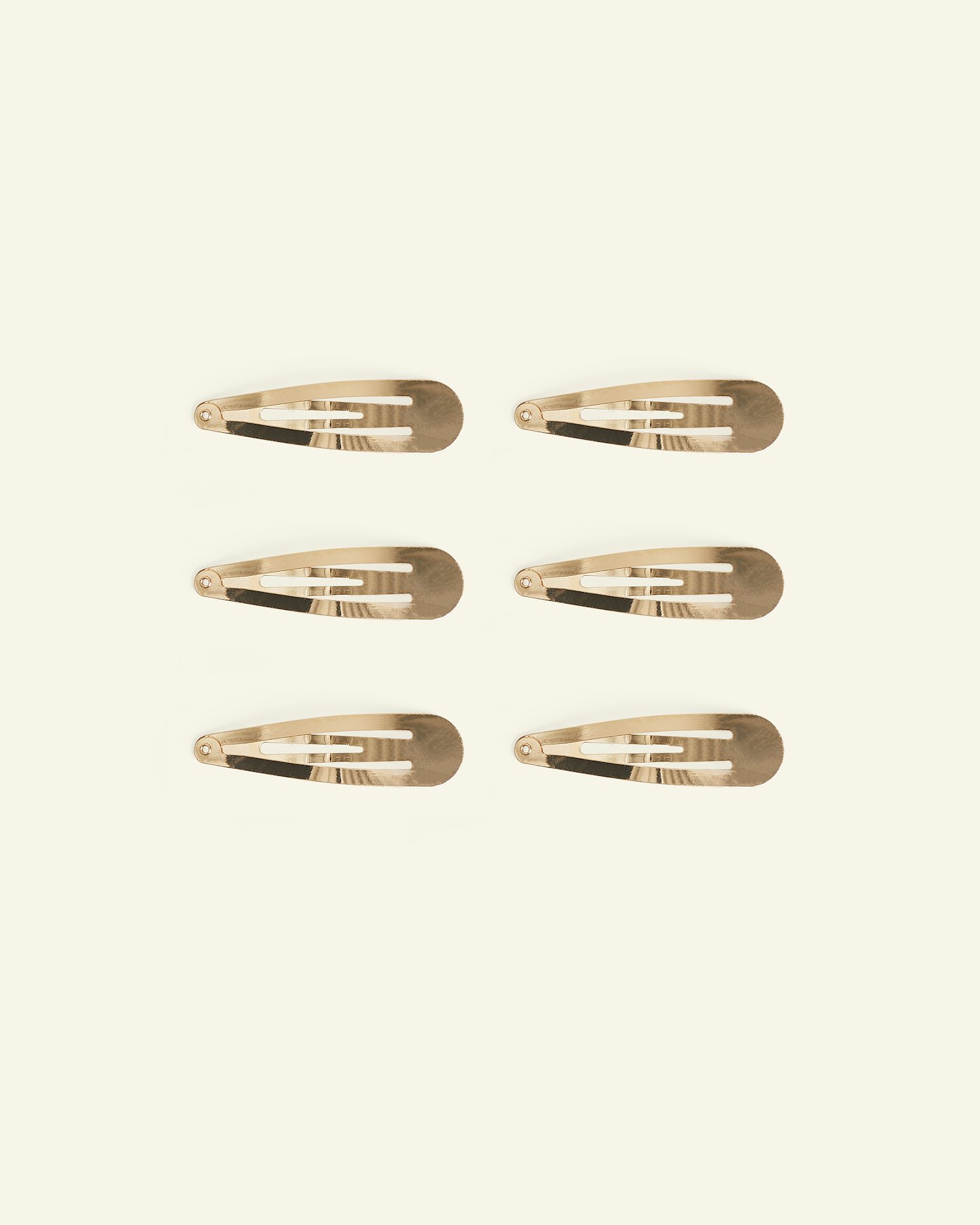 Hair clip metal 60mm gold colored 6pcs 45397_pack