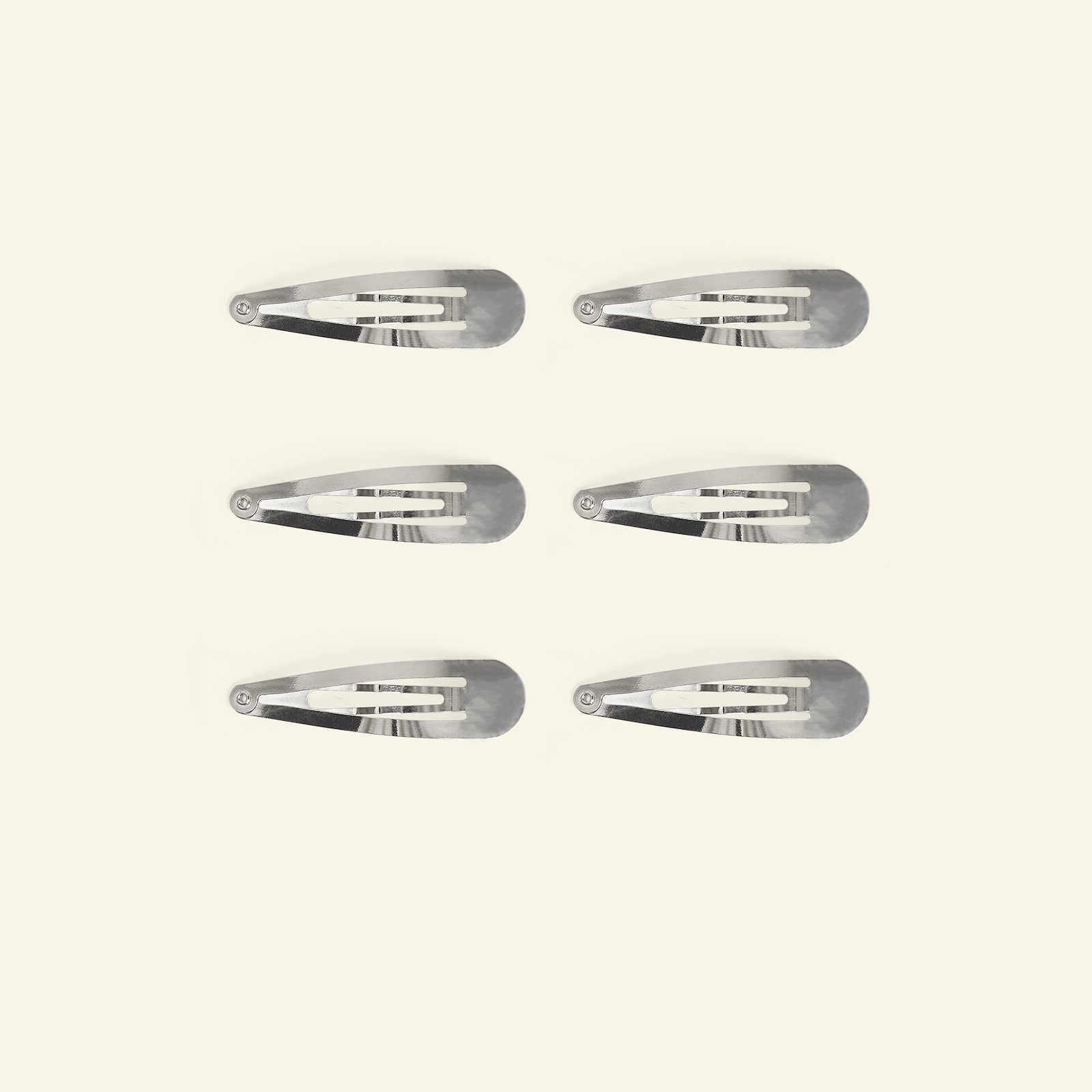 Hair clip metal 60mm silver colored 6pcs 45396_pack