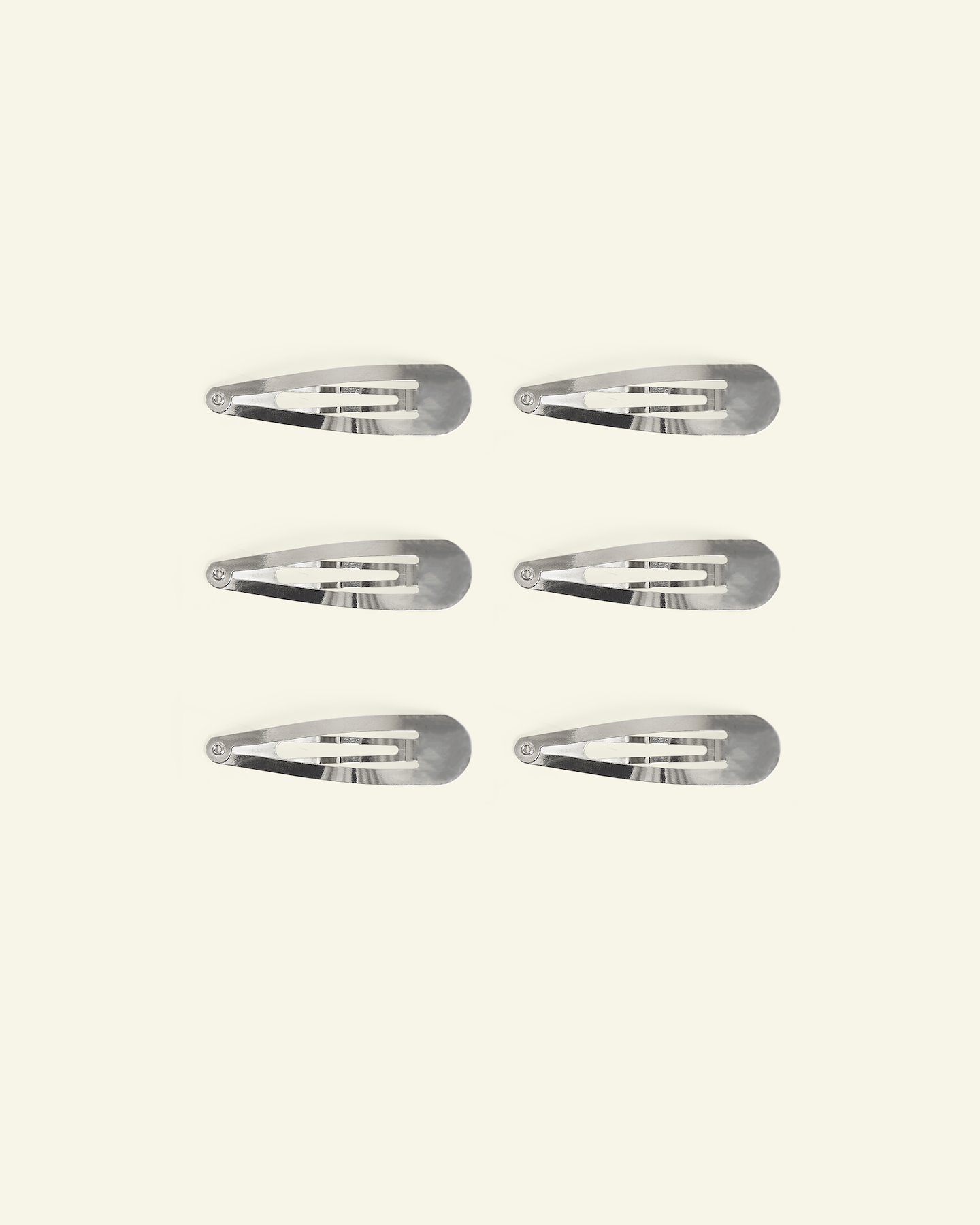 Hair clip metal 60mm silver colored 6pcs 45396_pack