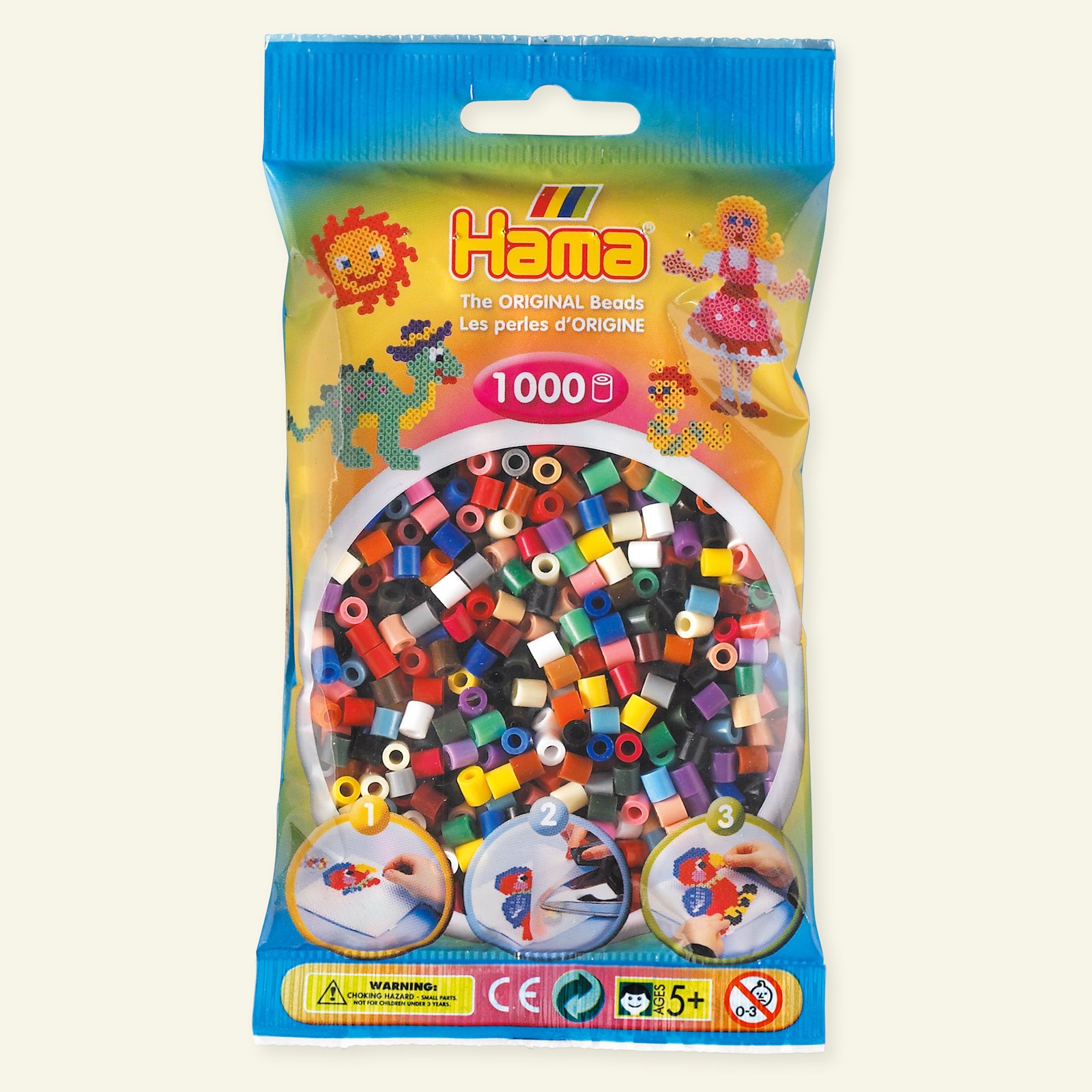 HAMA midi fuse beads 1000pcs 6 color mix 28374_pack