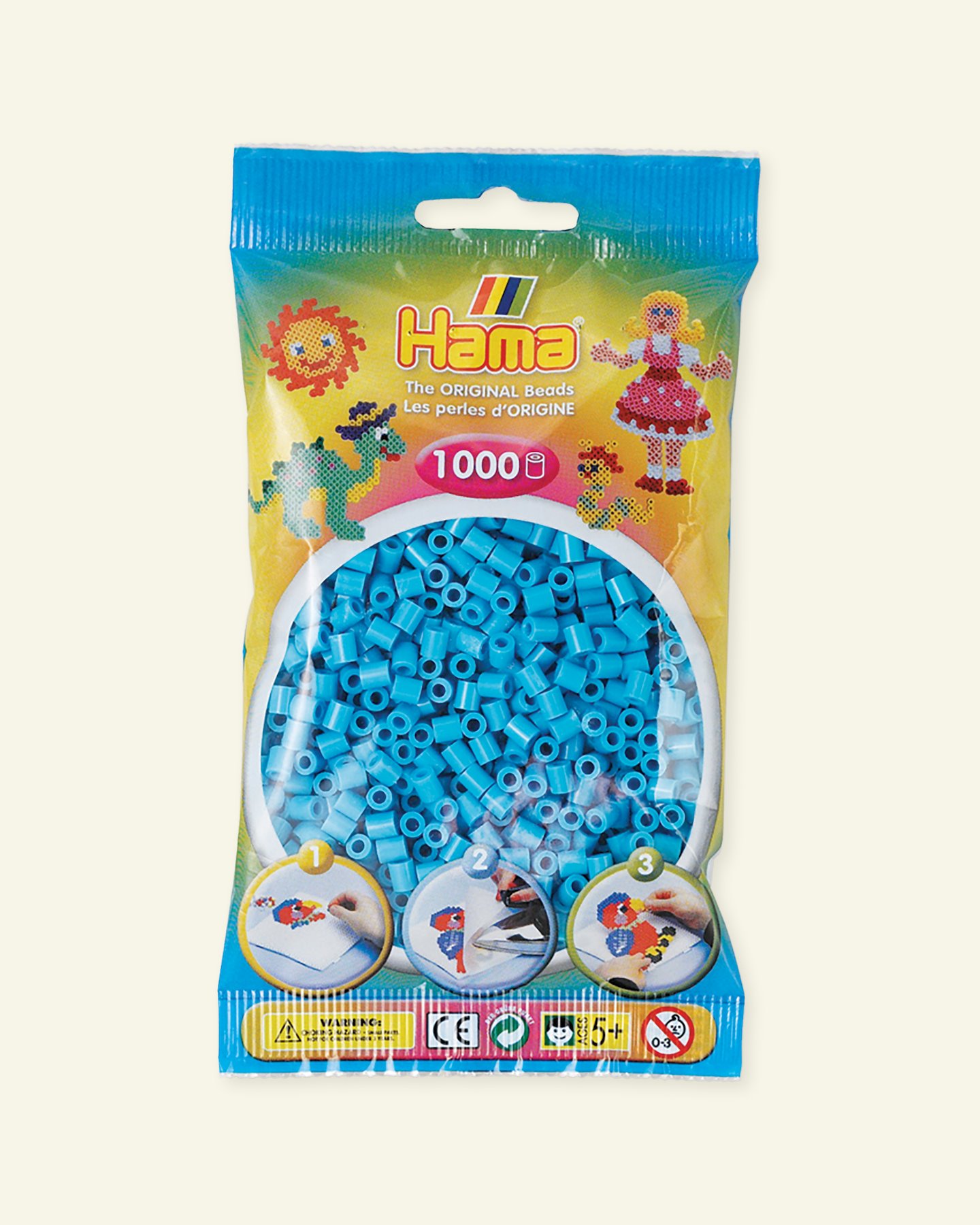 HAMA midi fuse beads 1000pcs azure blue 28343_pack