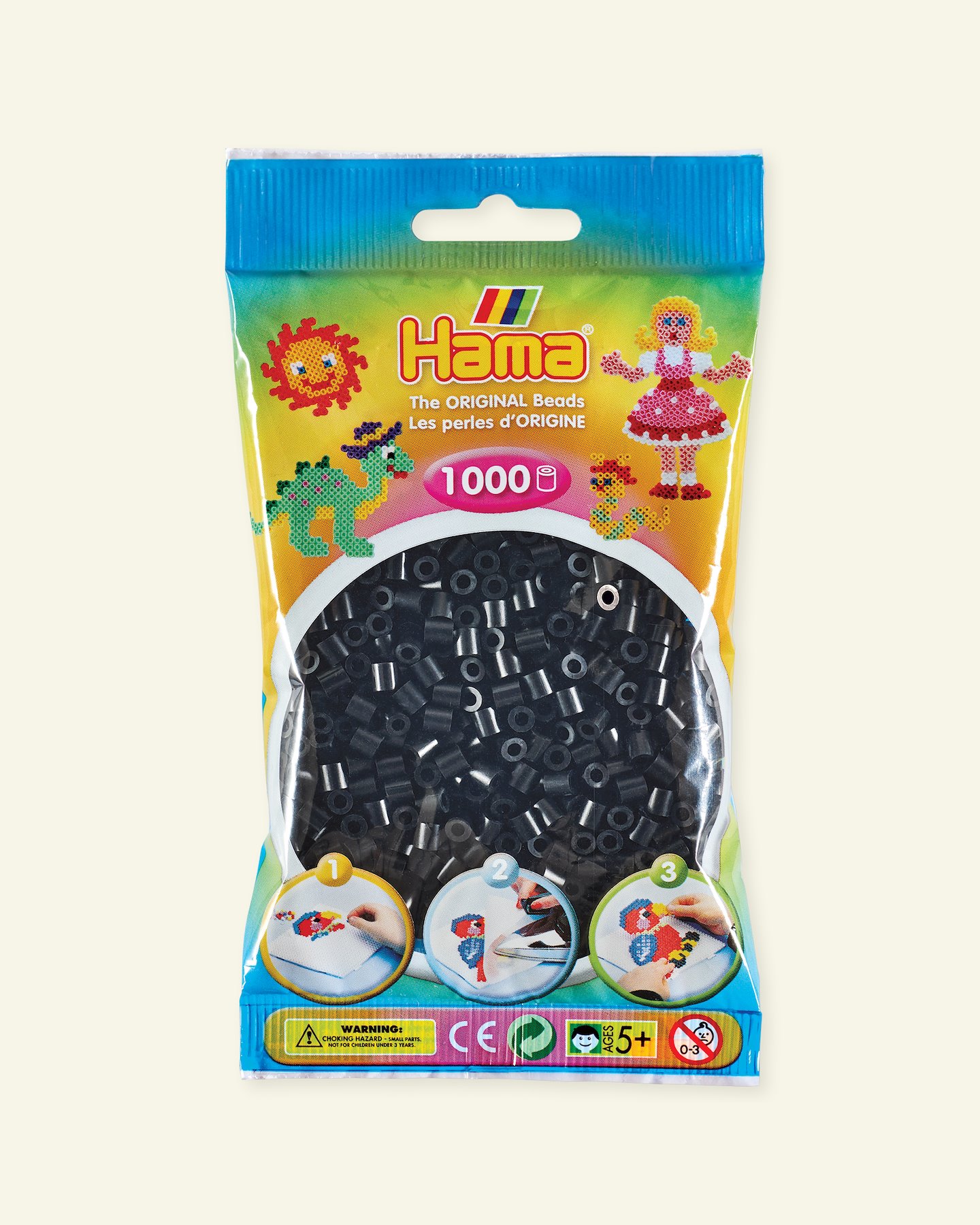 HAMA midi fuse beads 1000pcs black 28301_pack