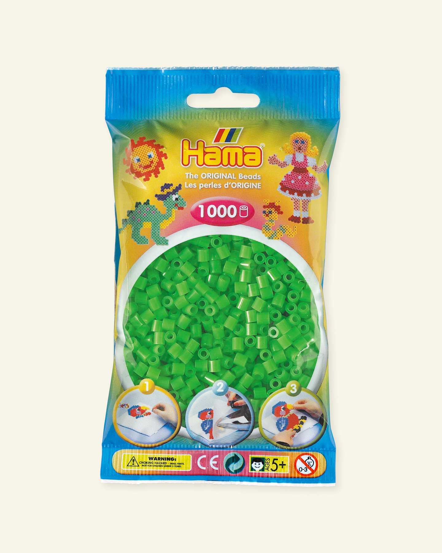 HAMA midi fuse beads 1000pcs fluo. green 28336_pack