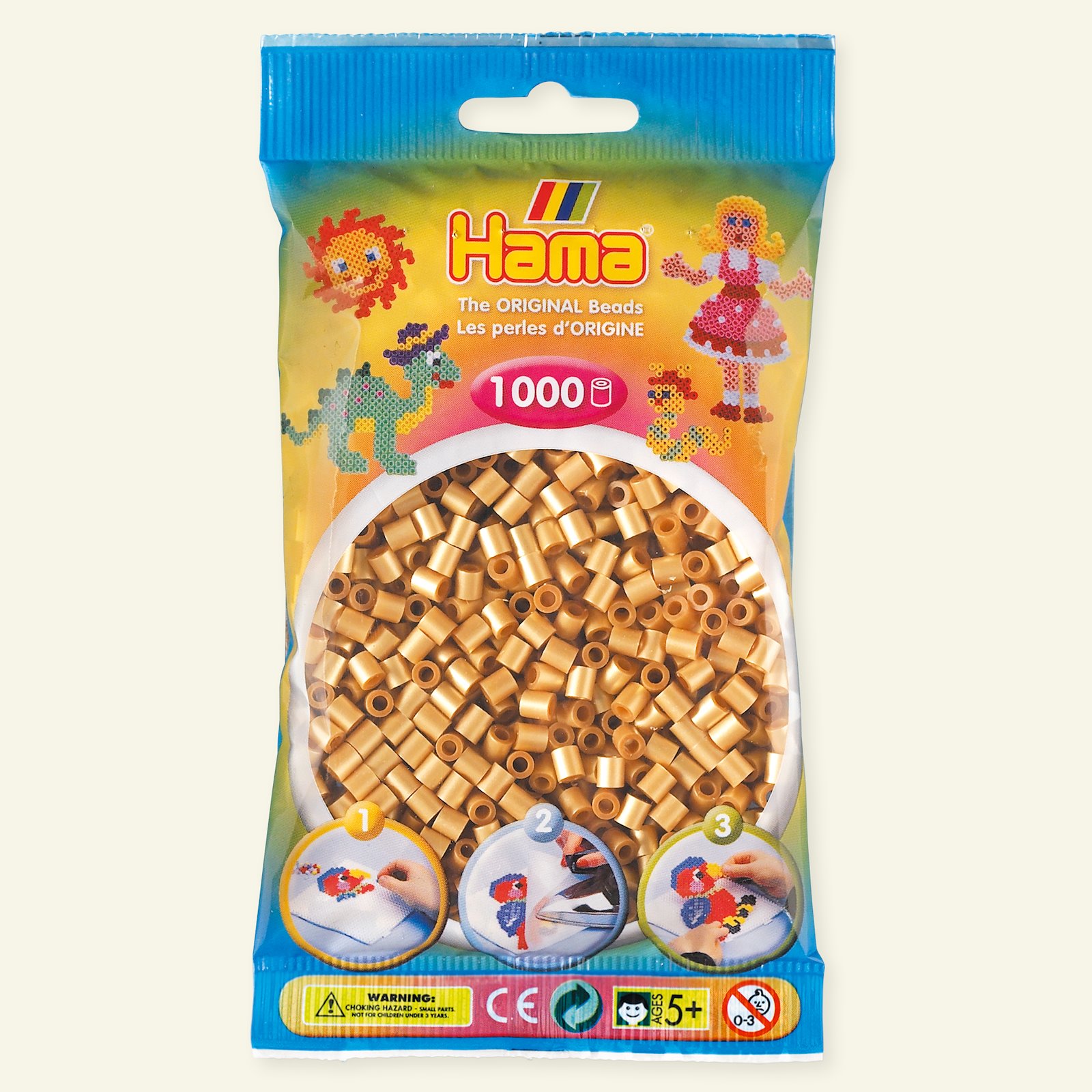 HAMA midi fuse beads 1000pcs gold color 28365_pack
