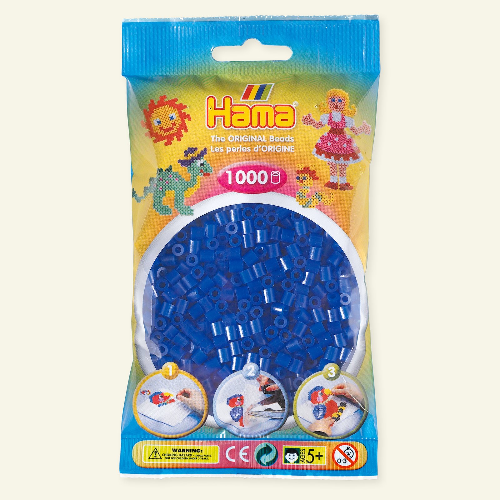 HAMA midi fuse beads 1000pcs neon blue 28333_pack