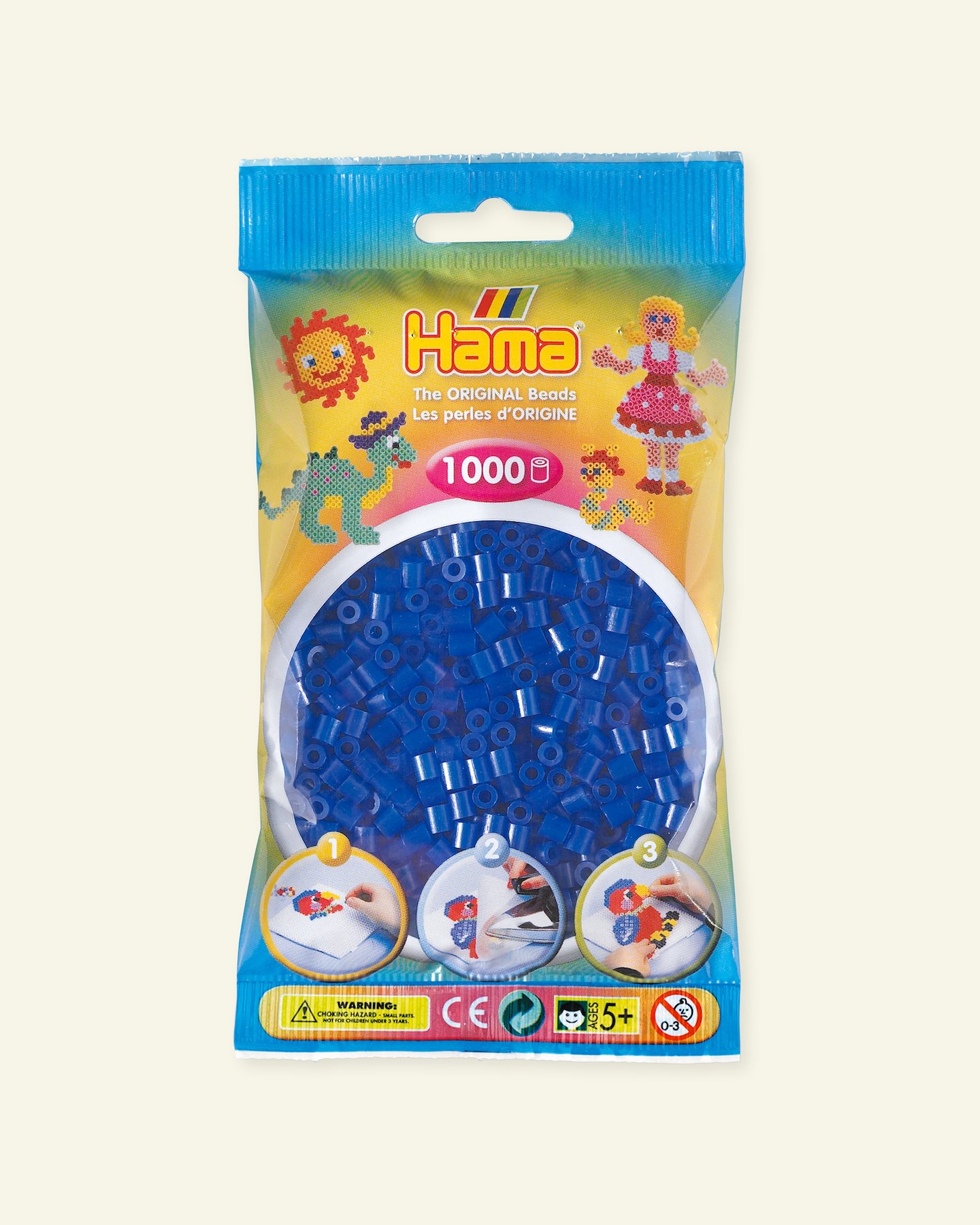 HAMA midi fuse beads 1000pcs neon blue 28333_pack