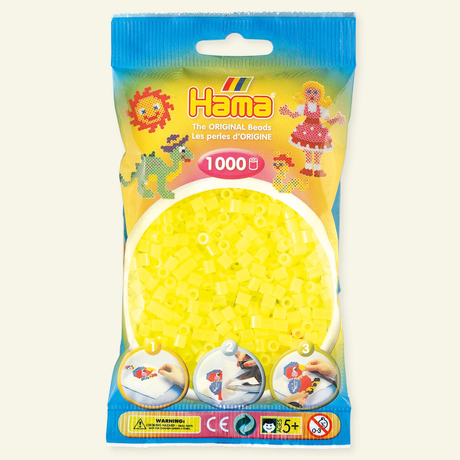 HAMA midi fuse beads 1000pcs neon yellow 28331_pack