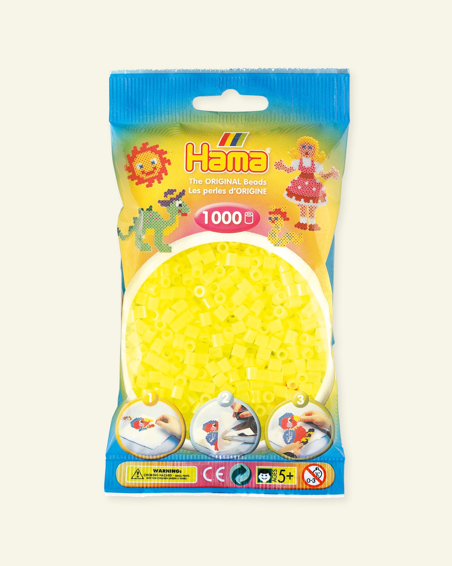 HAMA midi fuse beads 1000pcs neon yellow 28331_pack