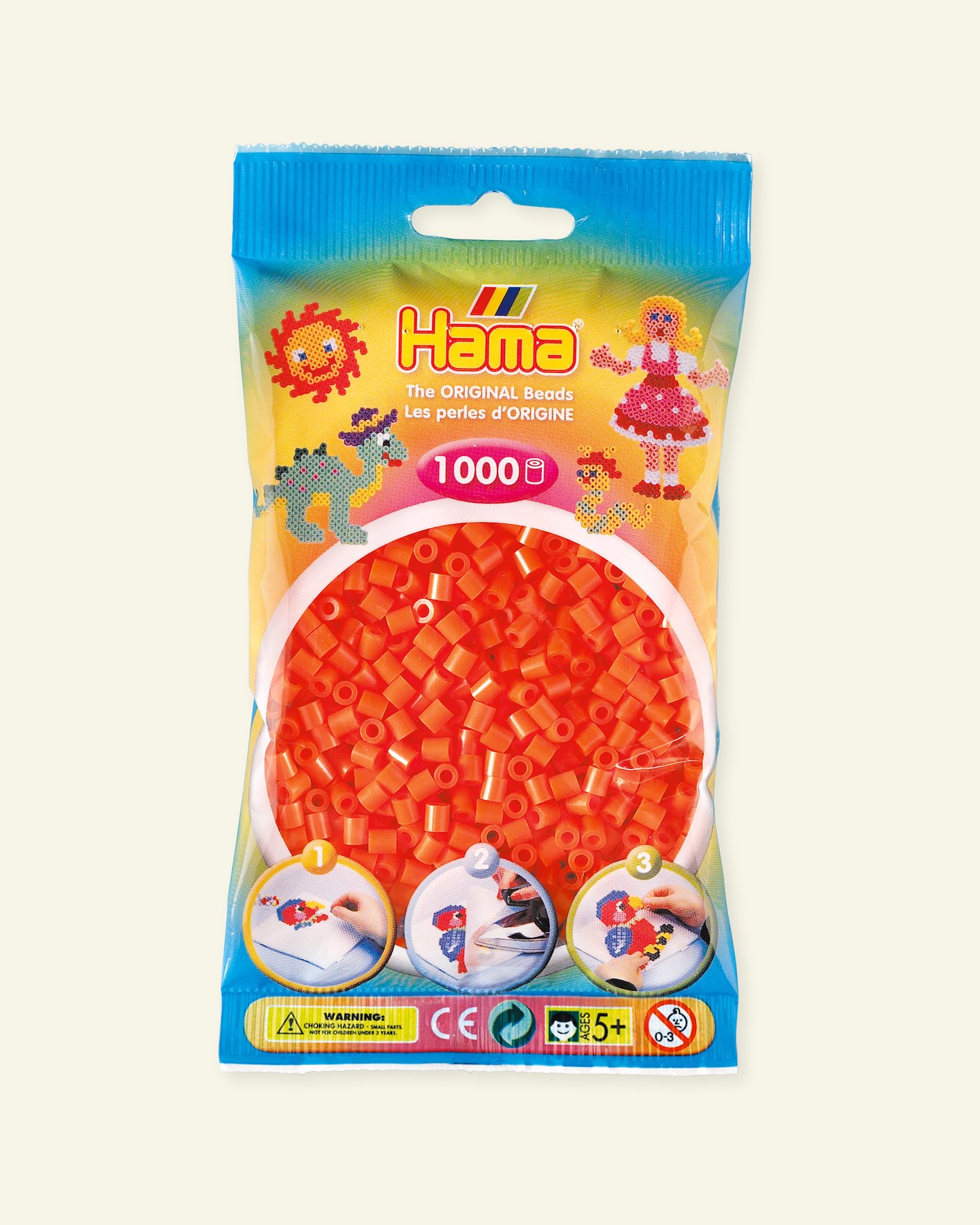 HAMA midi fuse beads 1000pcs orange 28304_pack