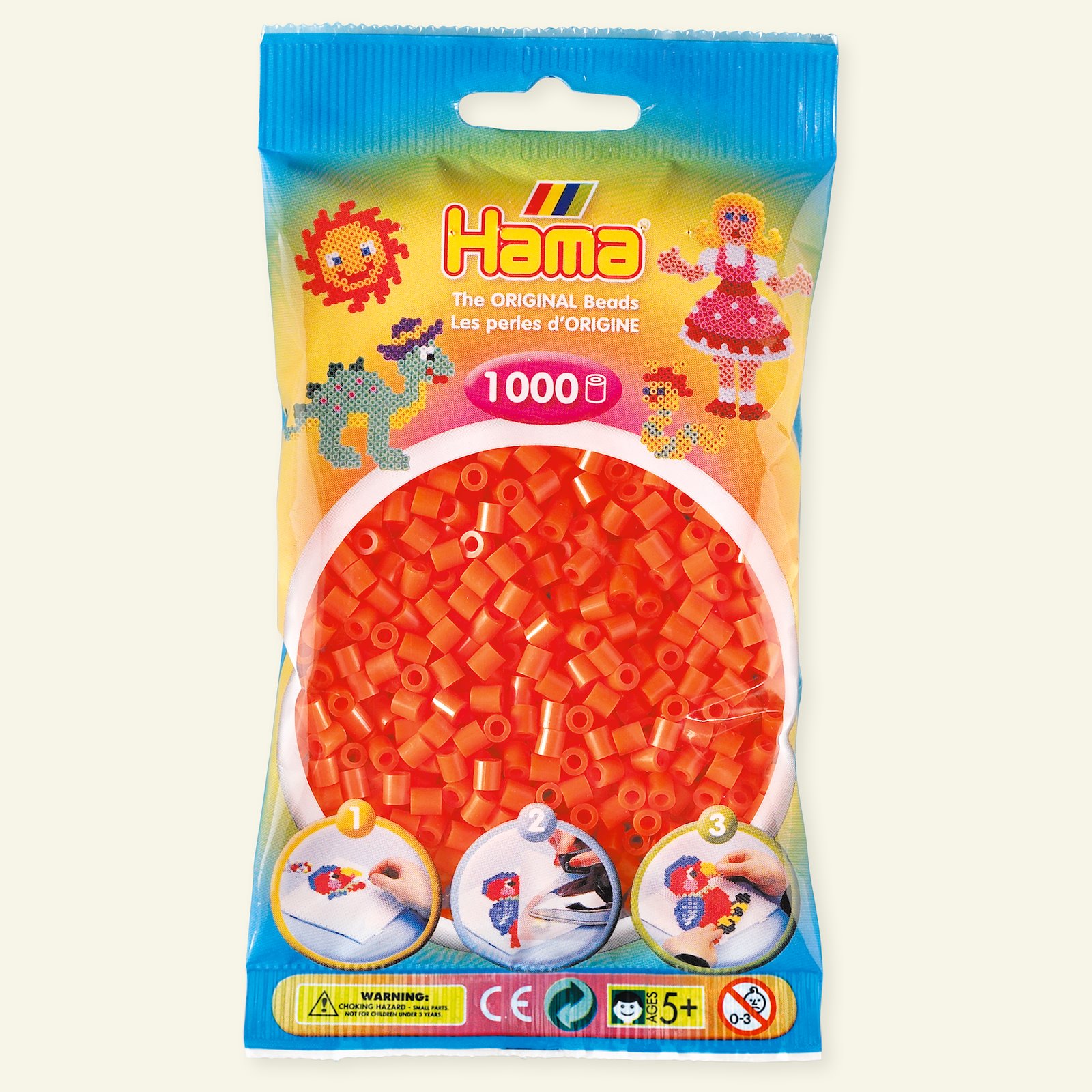 HAMA midi fuse beads 1000pcs orange 28304_pack