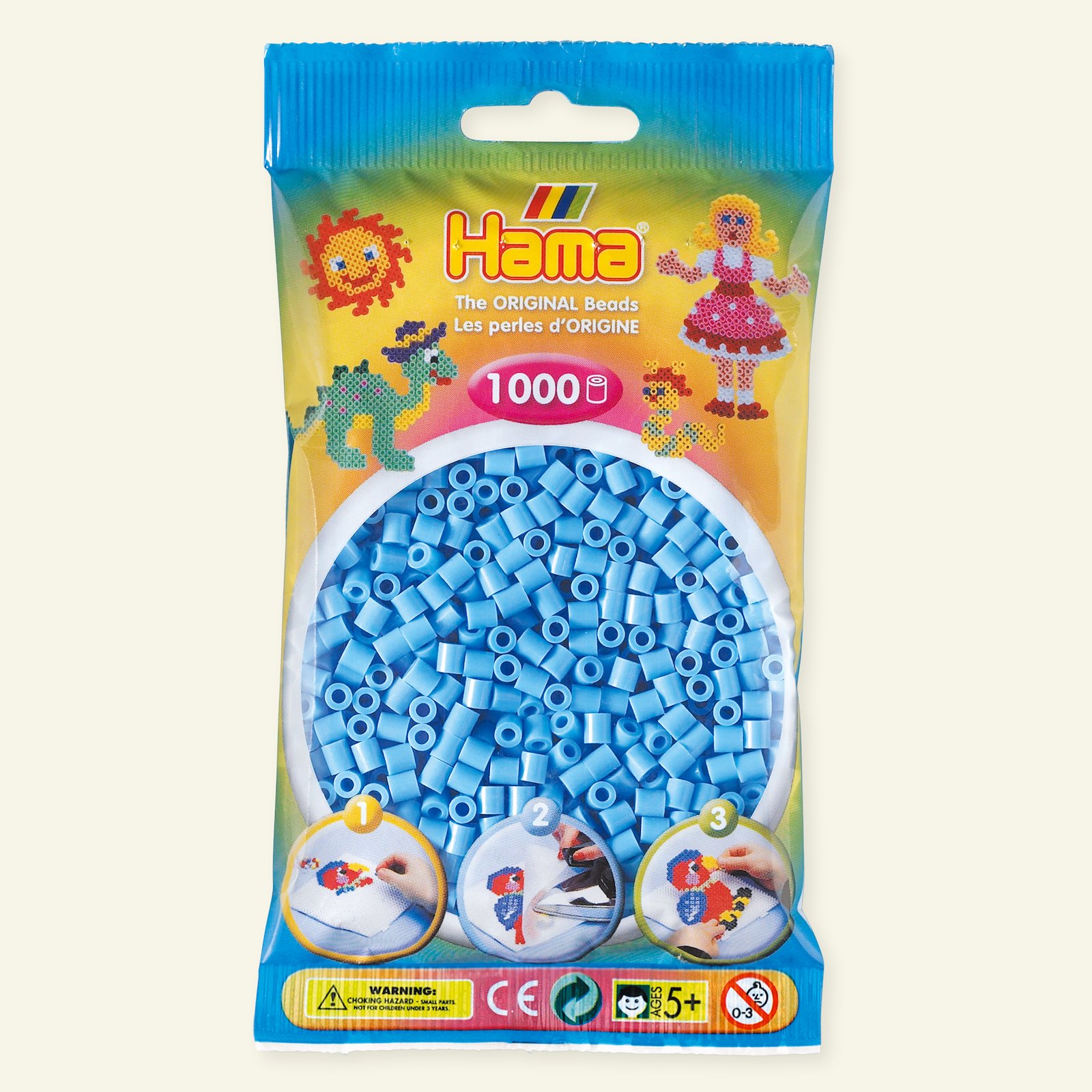 HAMA midi fuse beads 1000pcs pastel blue 28340_pack