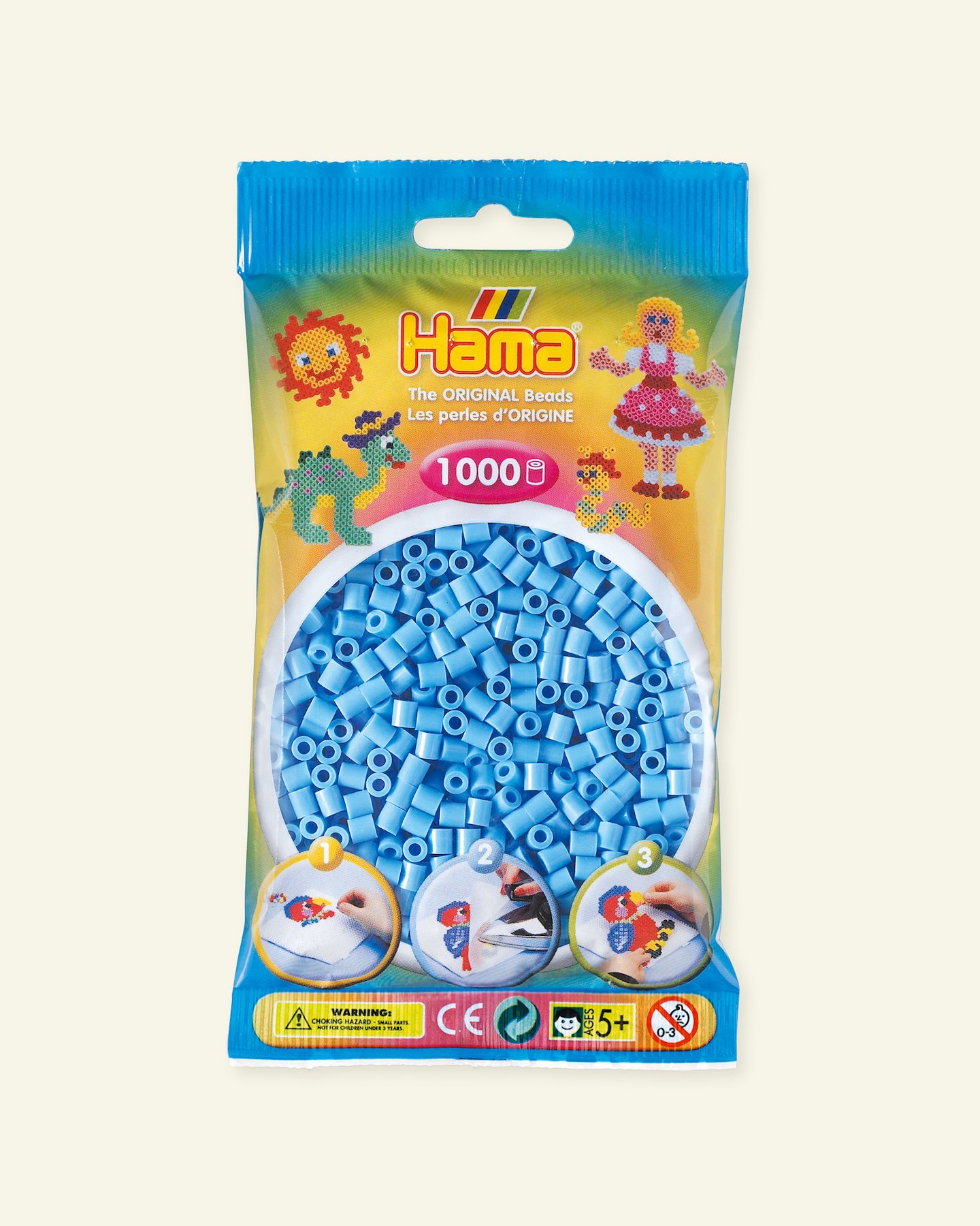 HAMA midi fuse beads 1000pcs pastel blue 28340_pack