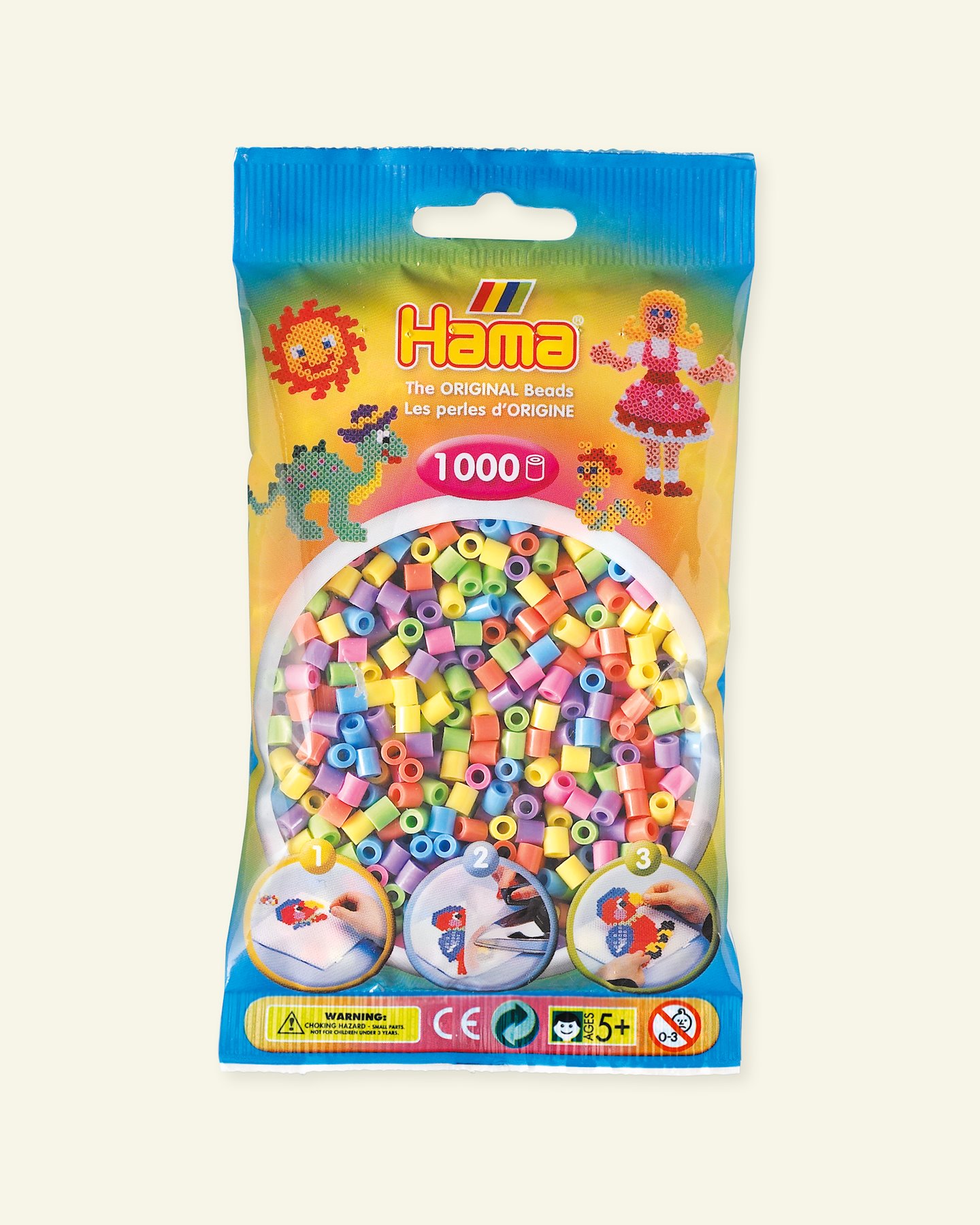 HAMA midi fuse beads 1000pcs pastel mix 28369_pack
