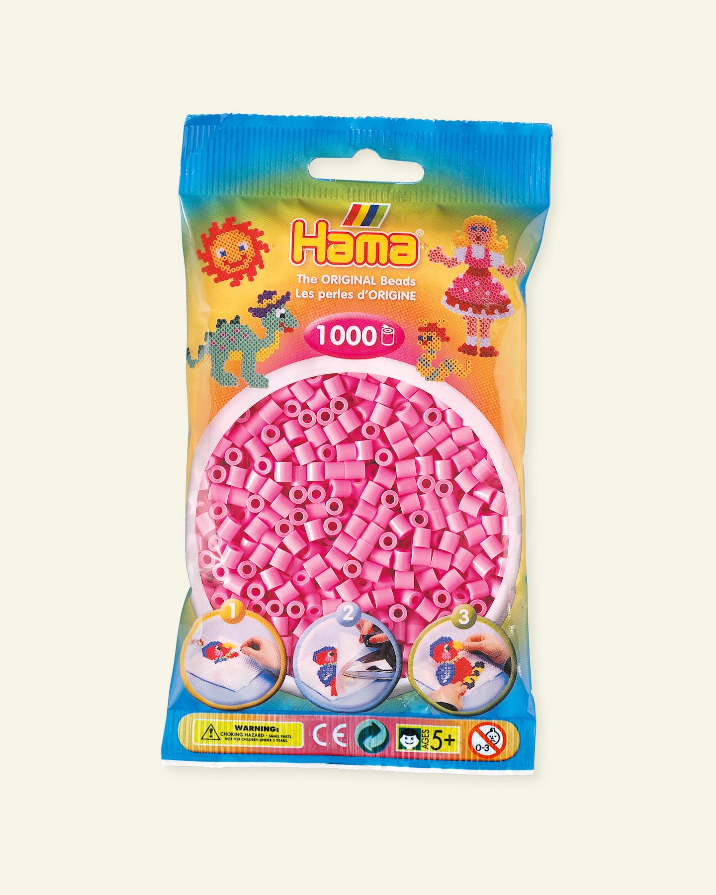 HAMA midi fuse beads 1000pcs pastel pink 28342_pack
