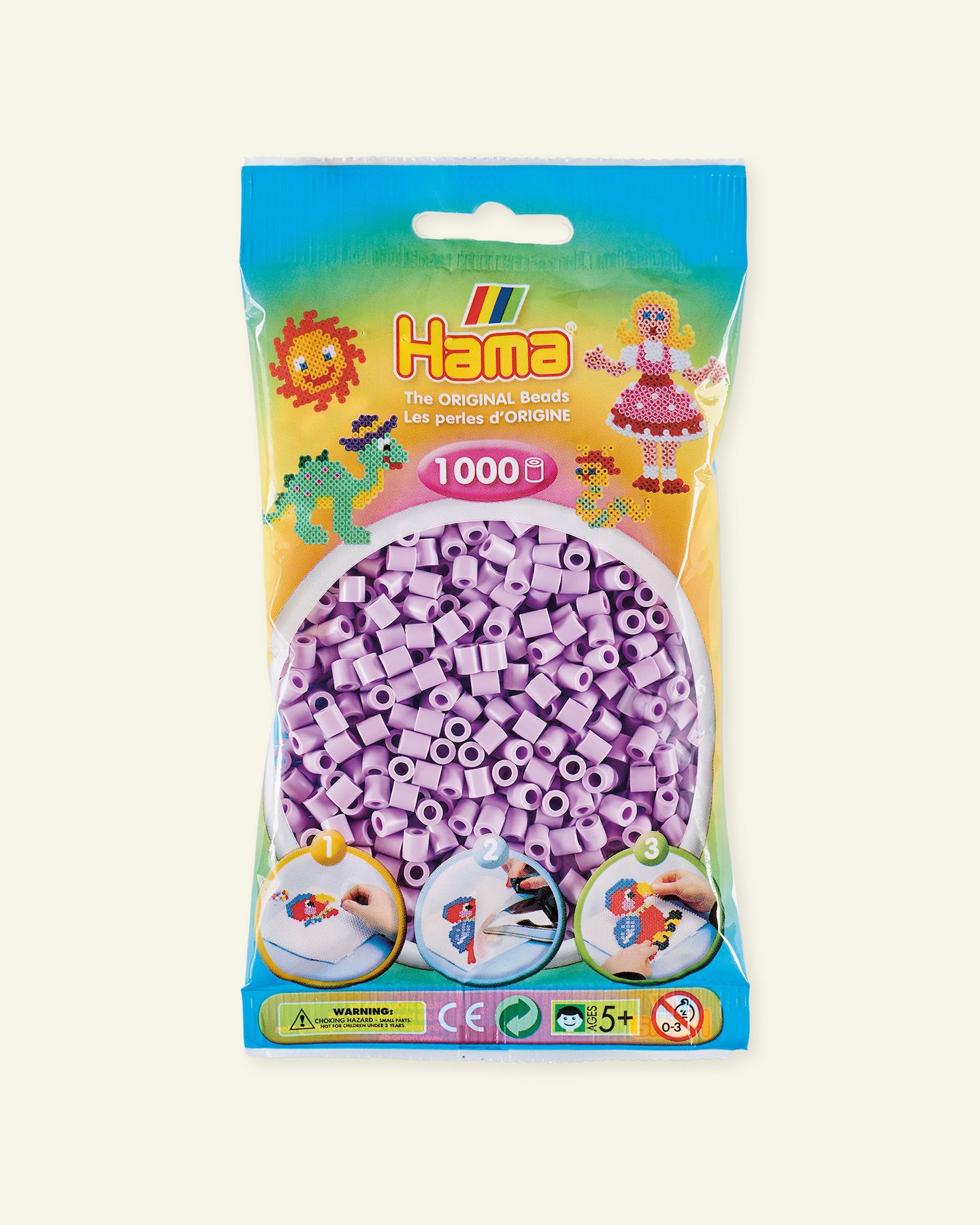 HAMA midi fuse beads 1000pcs pastel purp 28359_pack