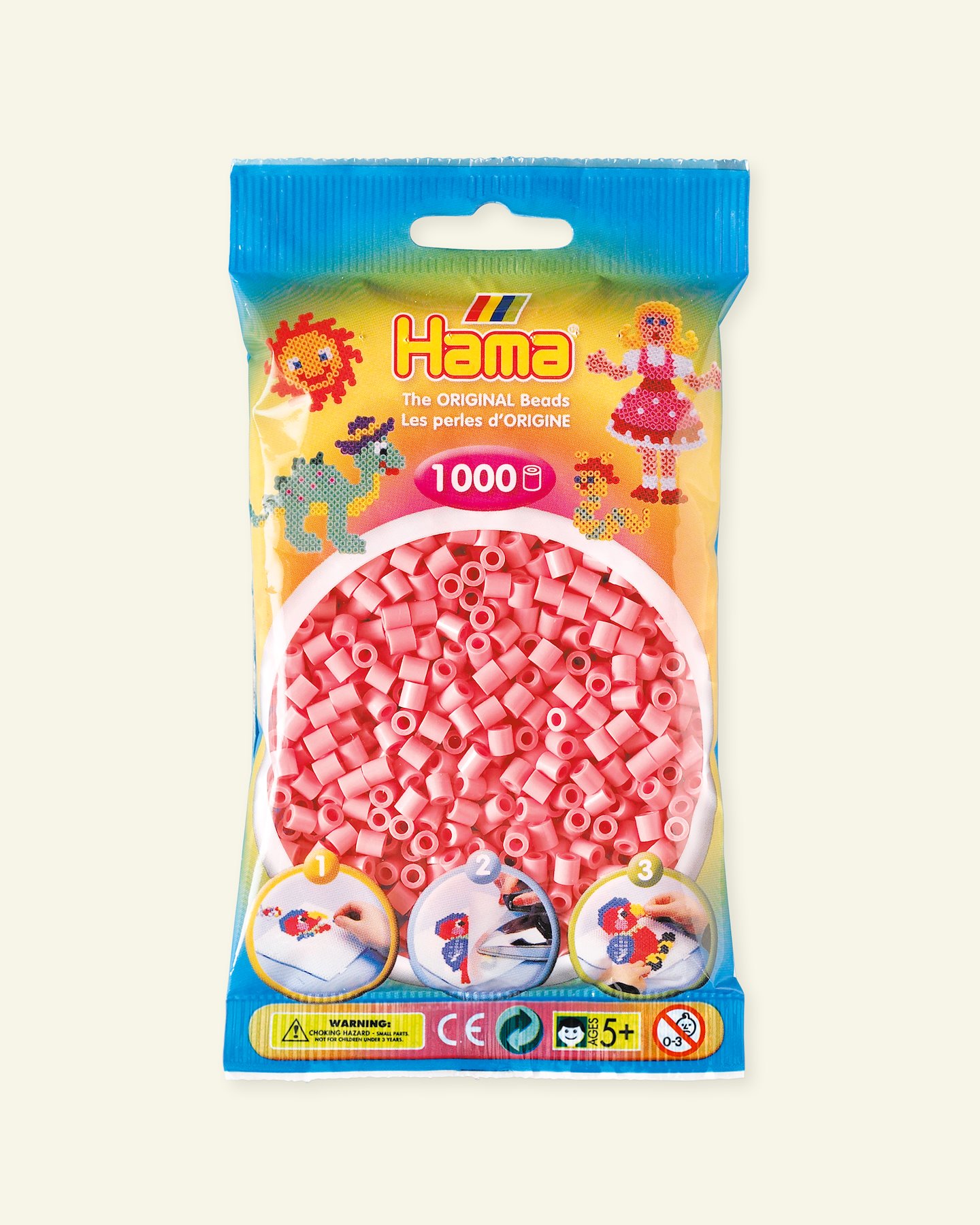HAMA midi fuse beads 1000pcs pink 28306_pack