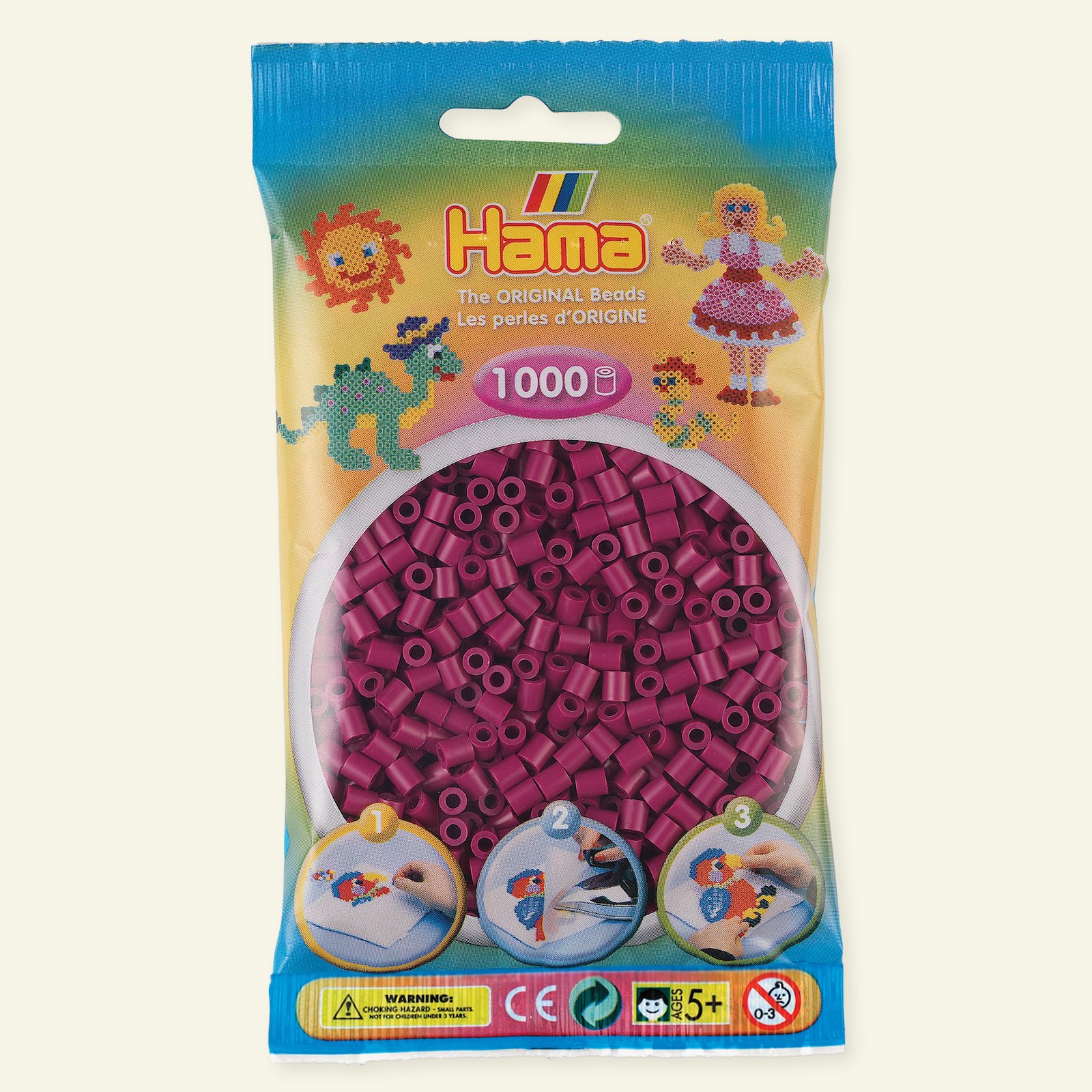 HAMA midi fuse beads 1000pcs plum 28355_pack