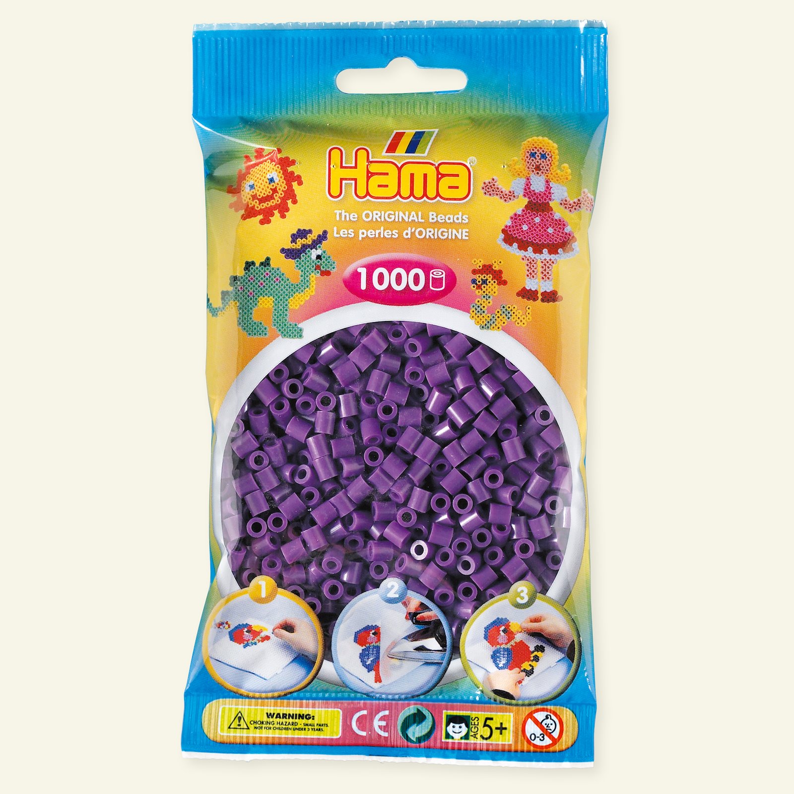 HAMA midi fuse beads 1000pcs purple 28307_pack