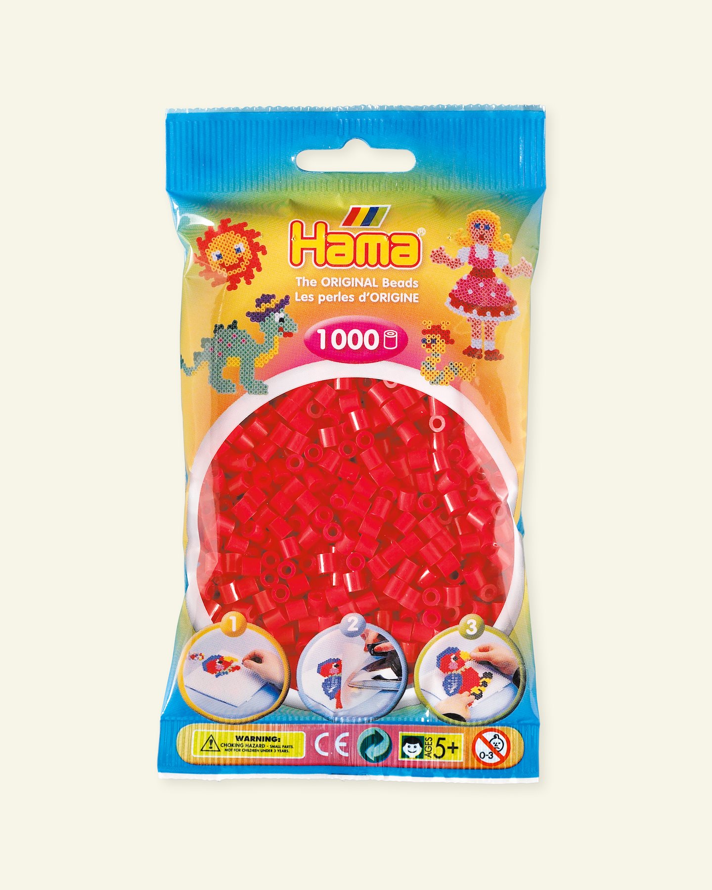 HAMA midi fuse beads 1000pcs red 28305_pack