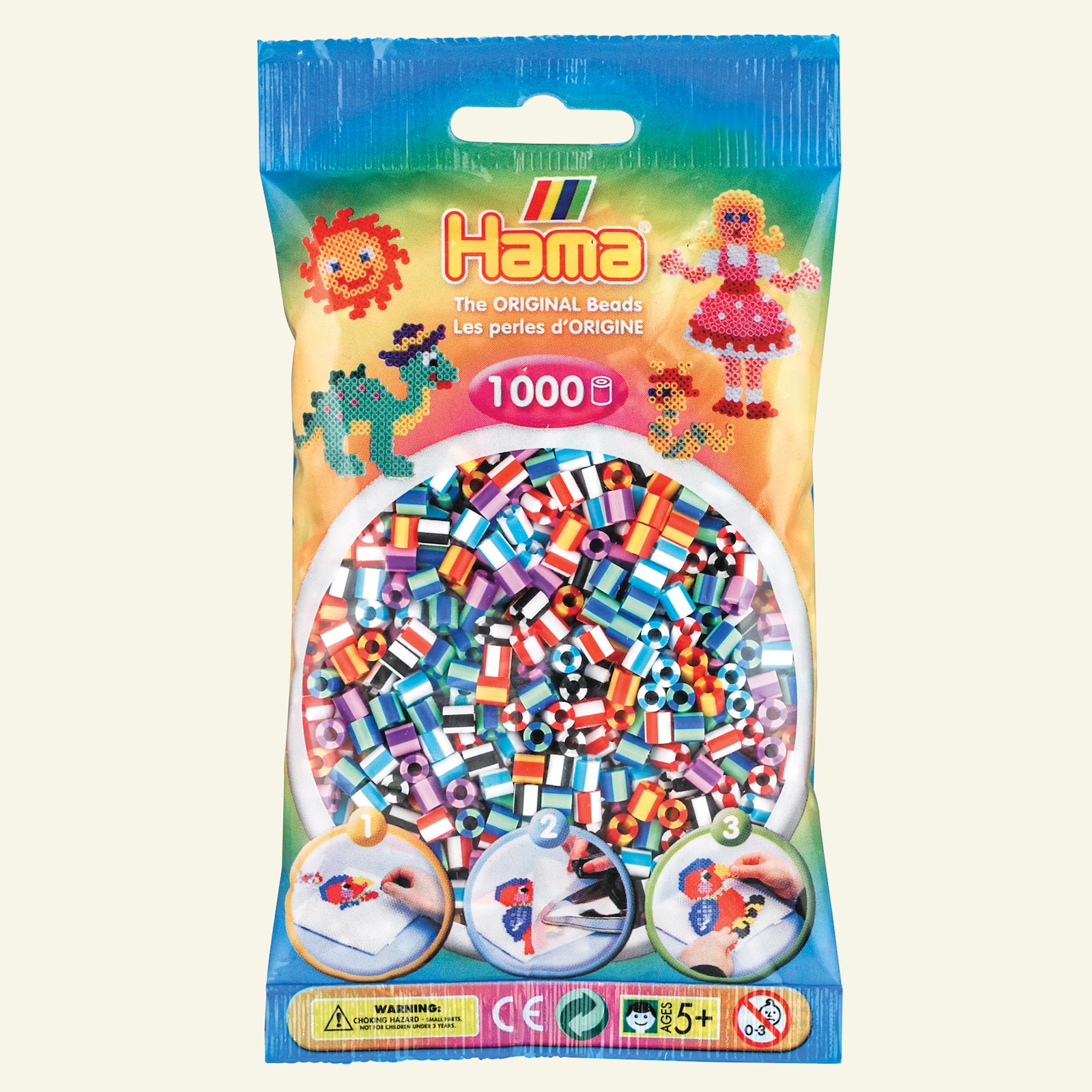 HAMA midi fuse beads 1000pcs strip mix 0 28377_pack
