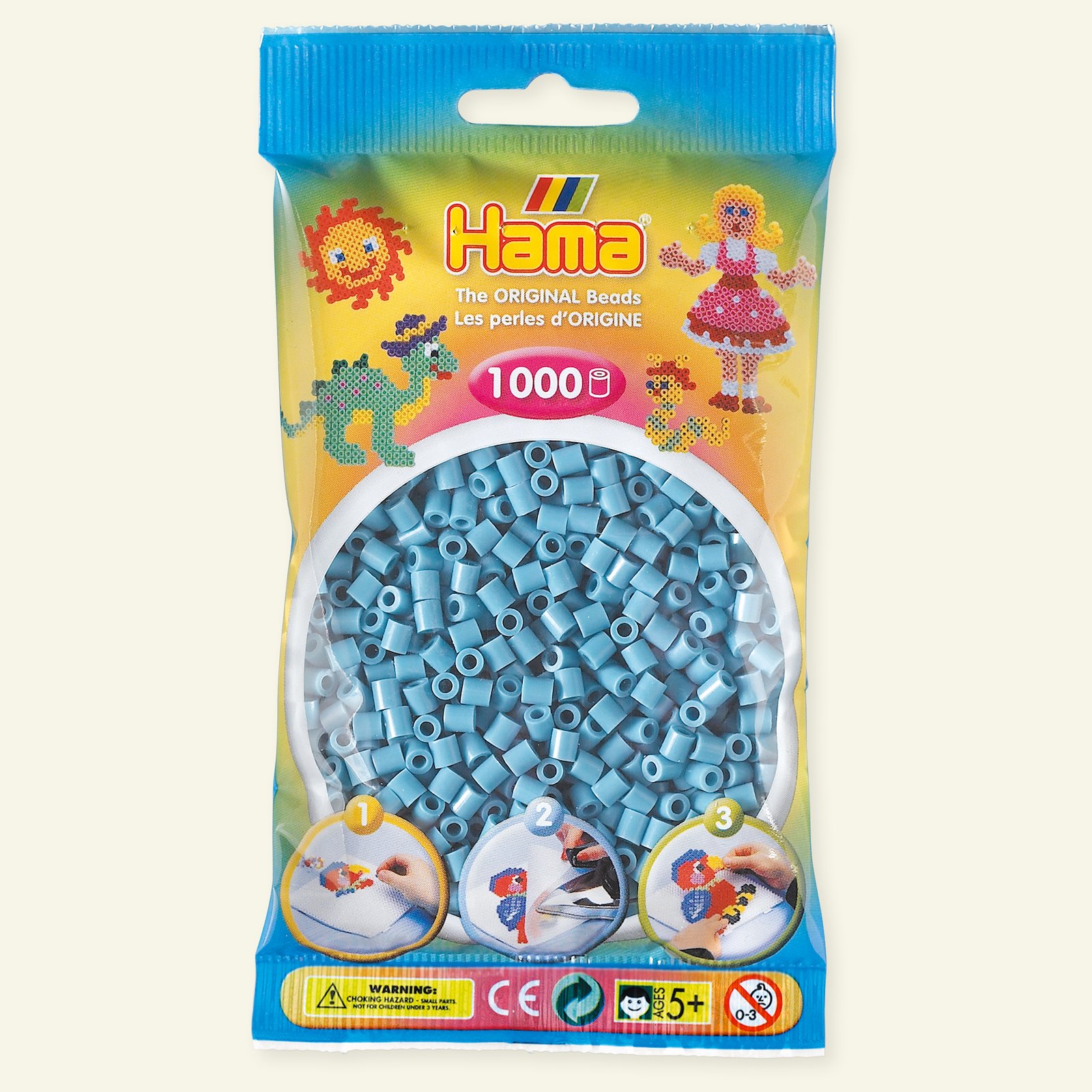 HAMA midi fuse beads 1000pcs turquois 28328_pack