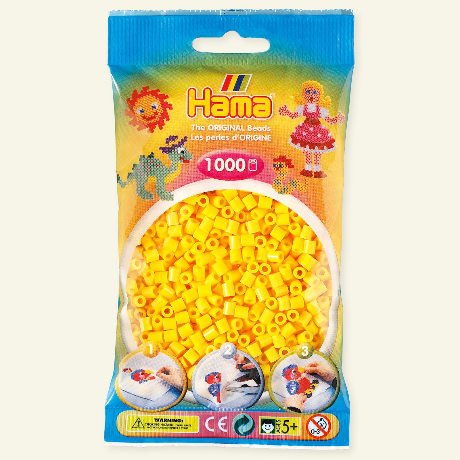 HAMA midi fuse beads 1000pcs yellow 28303_pack