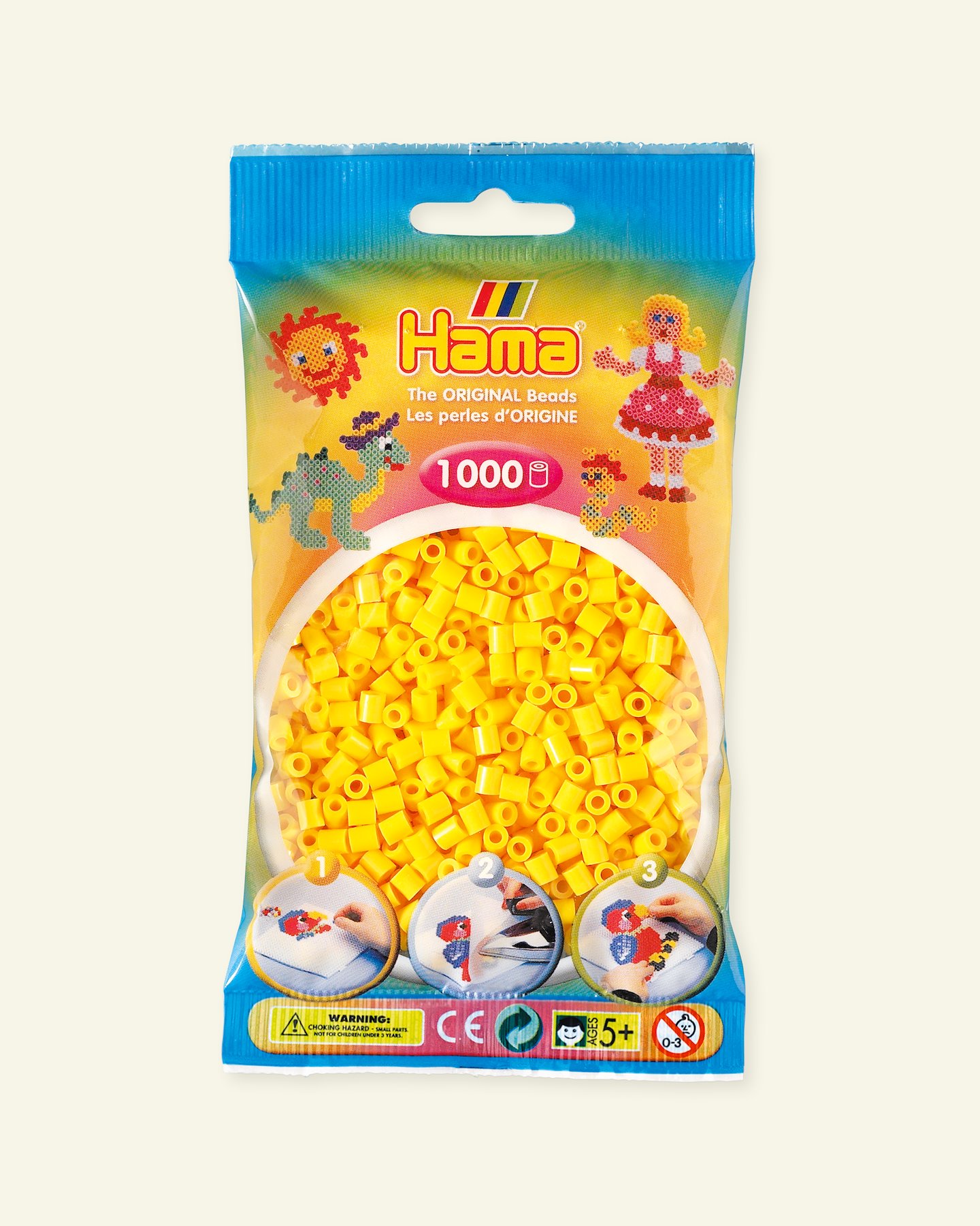 HAMA midi fuse beads 1000pcs yellow 28303_pack