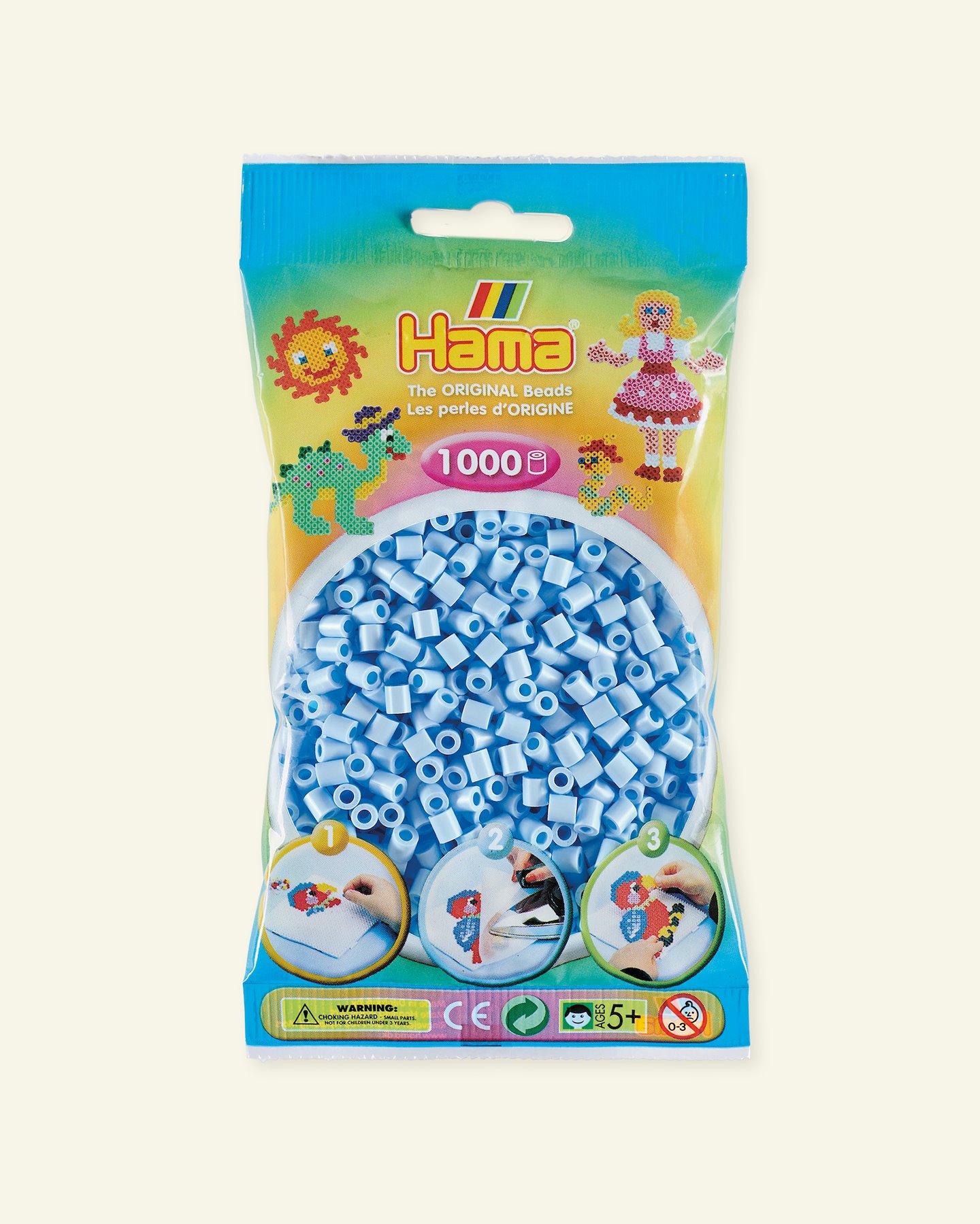 HAMA midi pärla, 1000 st, pastell isblå 28360_pack