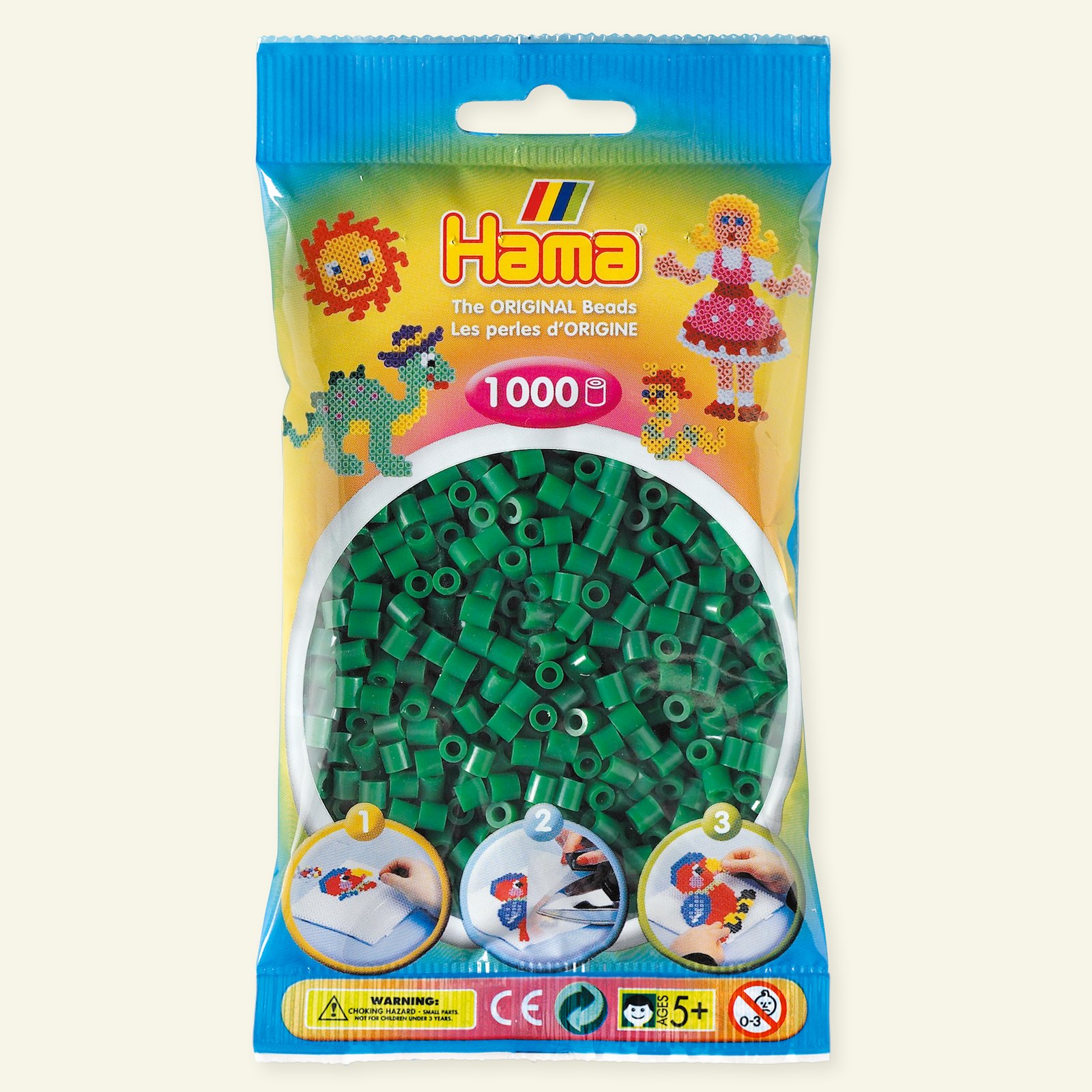 HAMA midi perler 1000stk grøn 28310_pack
