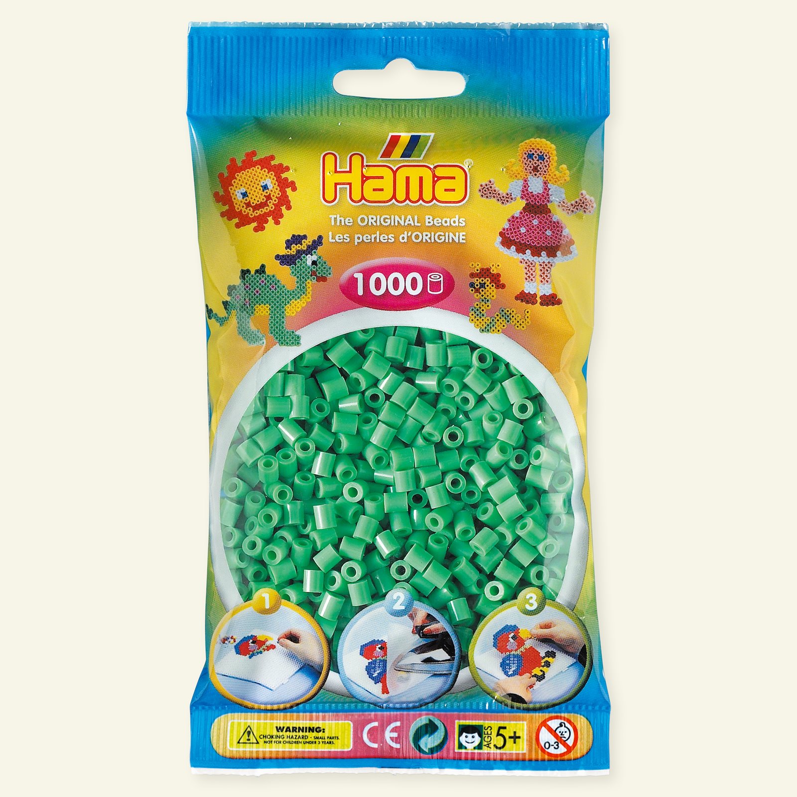 HAMA midi perler 1000stk lys grøn 28311_pack