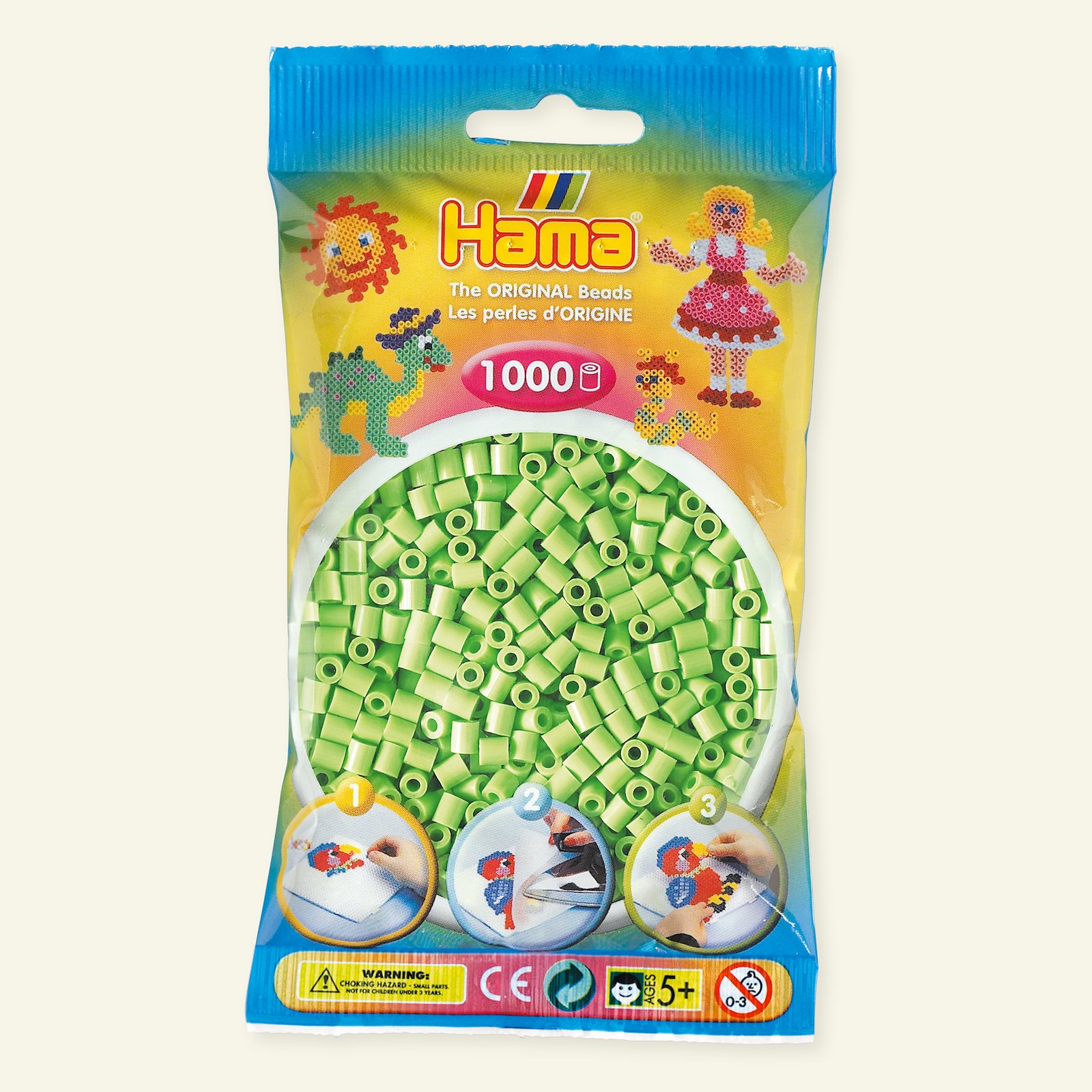 HAMA midi perler 1000stk pastel grøn 28341_pack