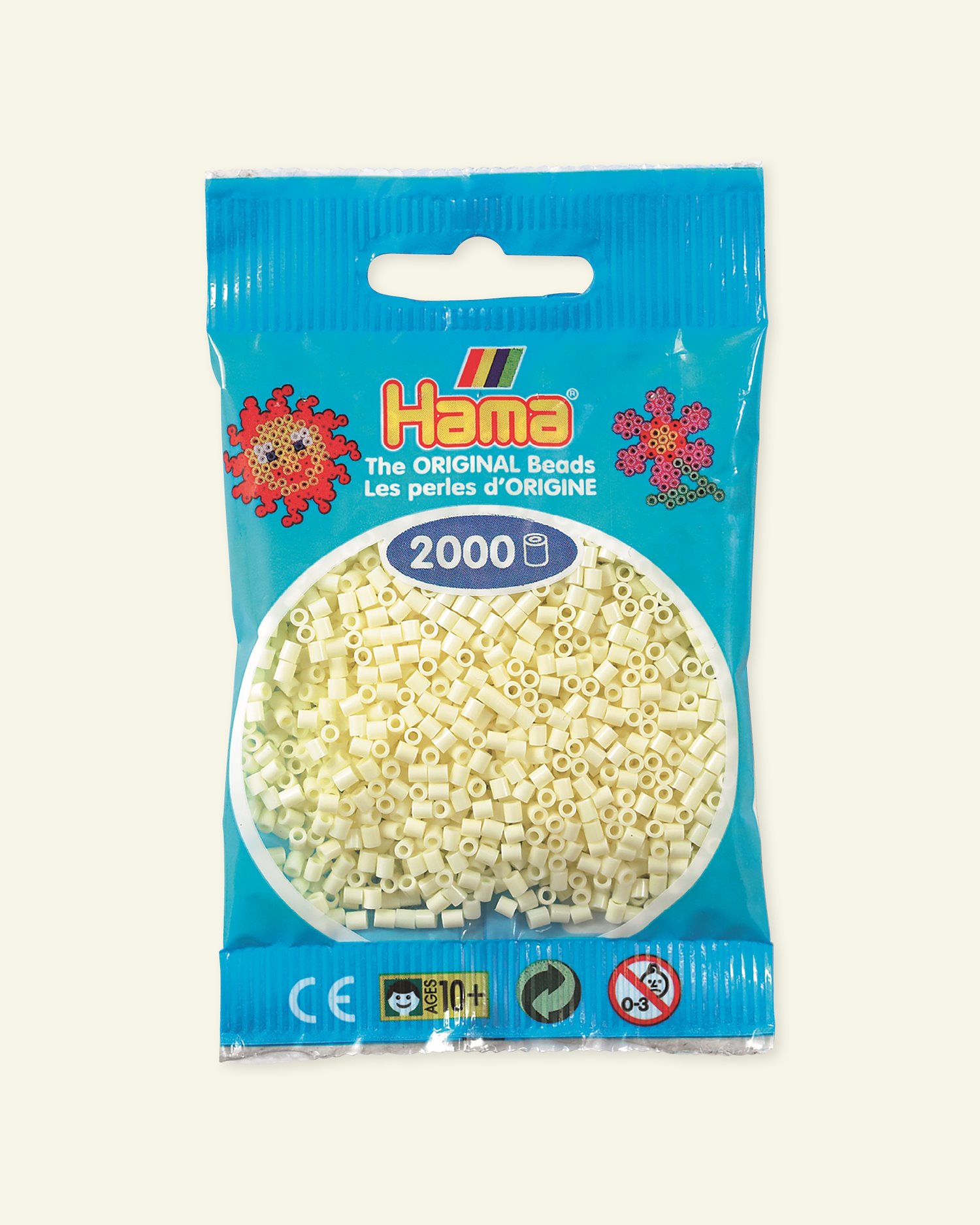 HAMA mini fuse beads 2000pcs creme 28402_pack