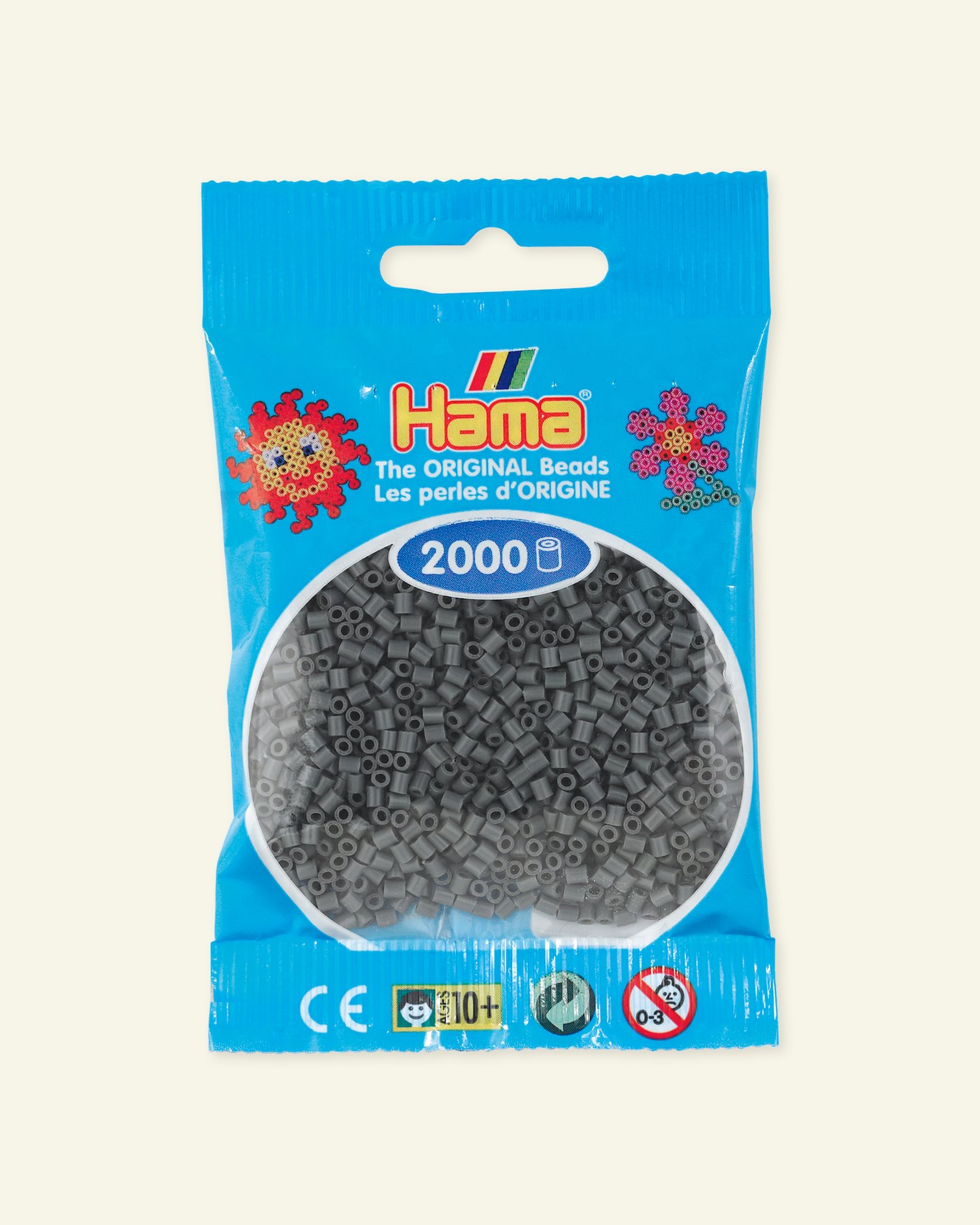 HAMA mini fuse beads 2000pcs dark grey 28447_pack