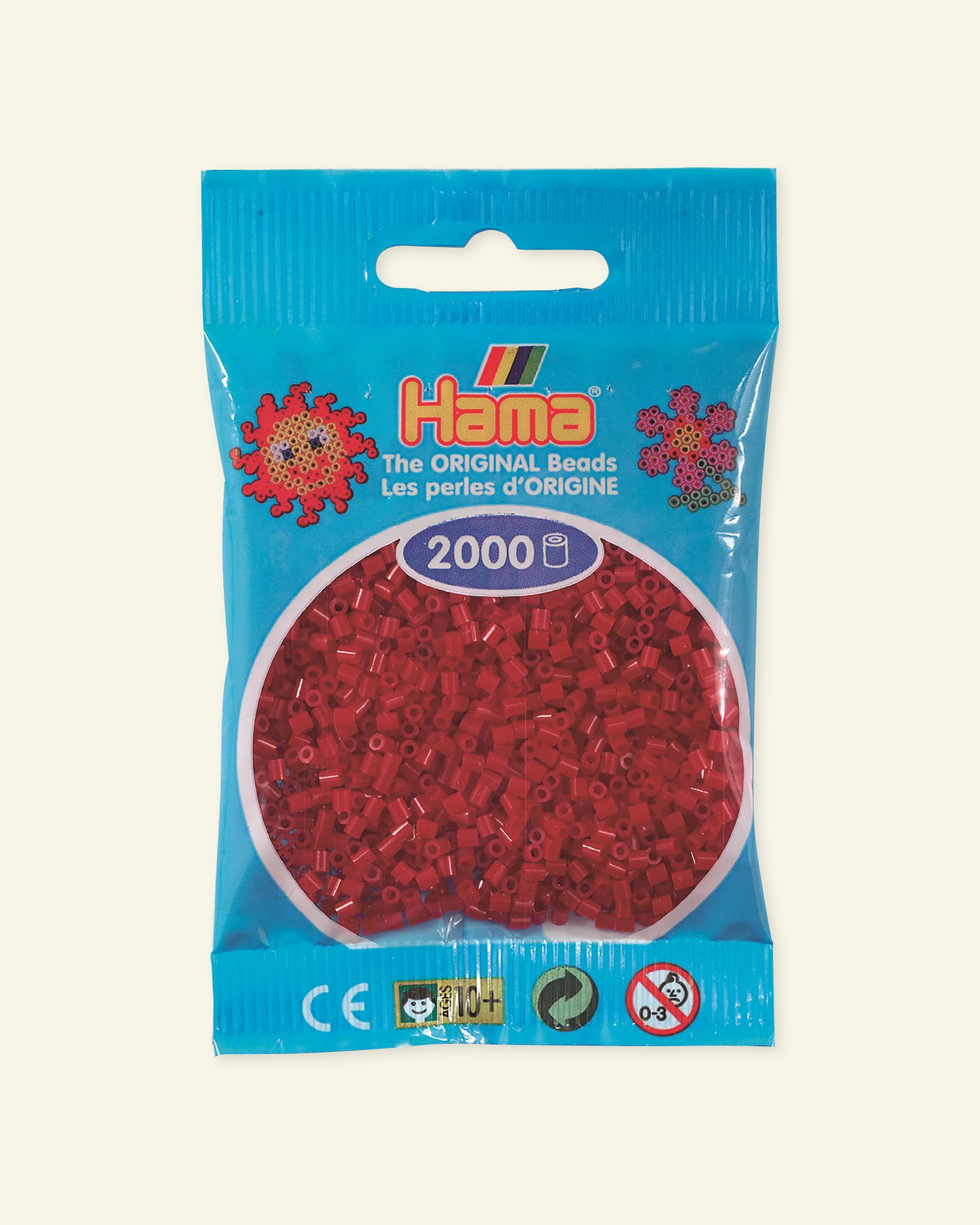 HAMA mini fuse beads 2000pcs dark red 28422_pack