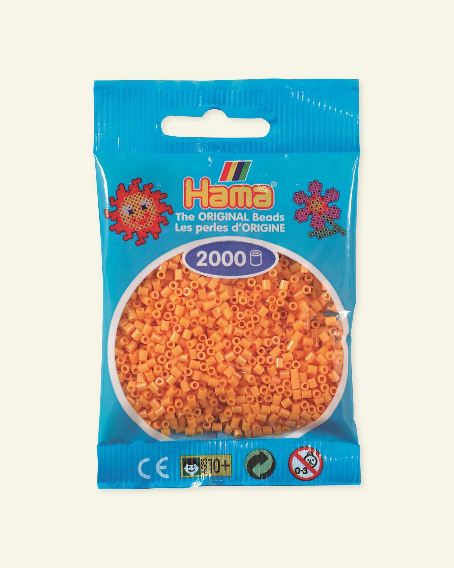 HAMA mini fuse beads 2000pcs dark yellow 28445_pack