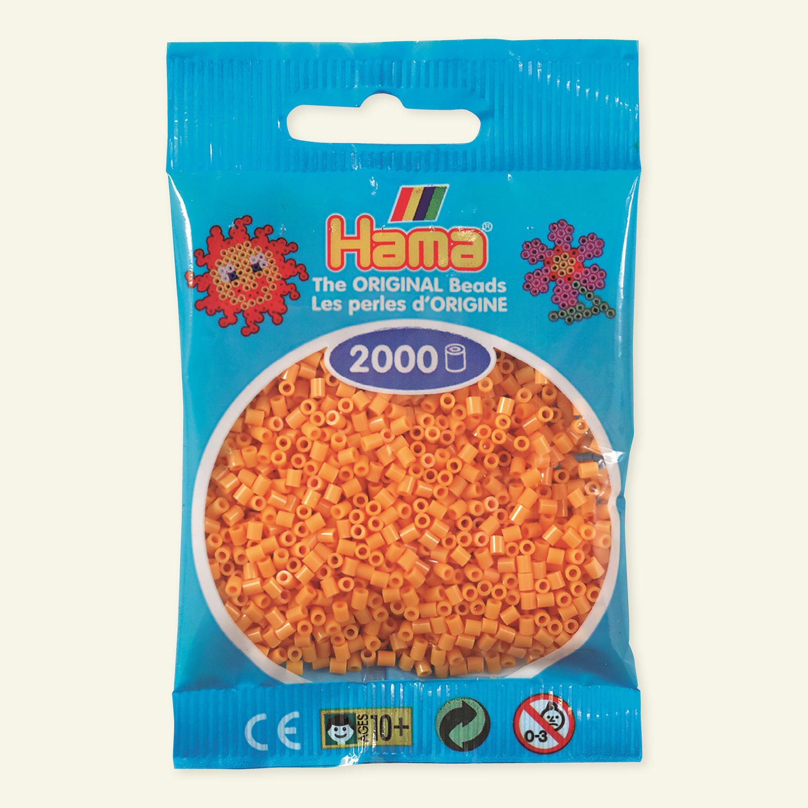HAMA mini fuse beads 2000pcs dark yellow 28445_pack