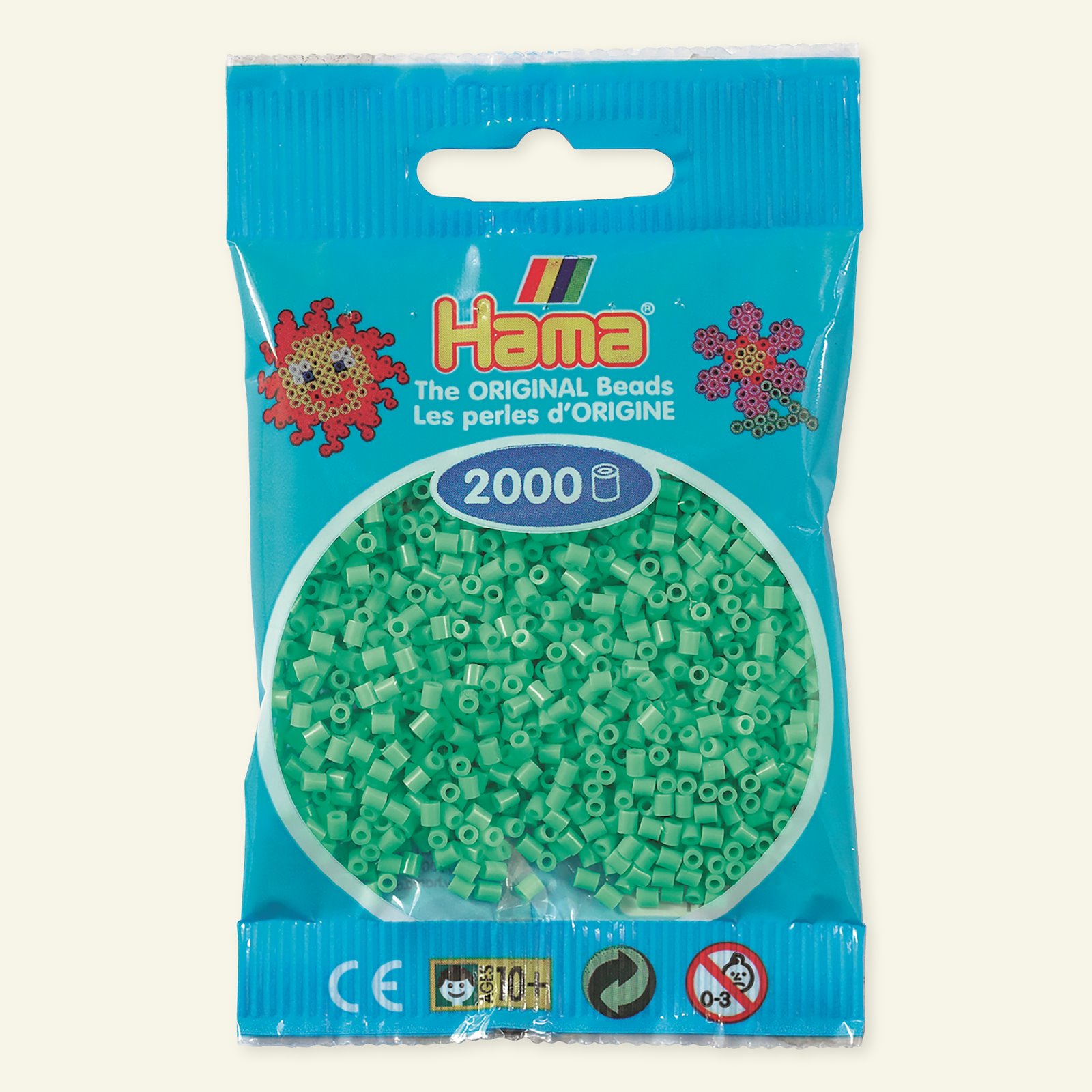 HAMA mini fuse beads 2000pcs light green 28411_pack