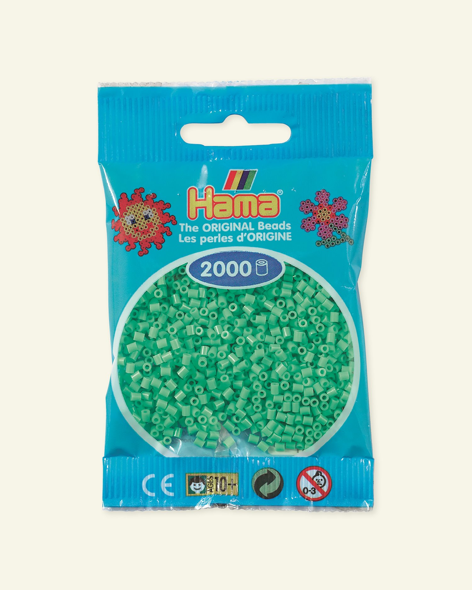 HAMA mini fuse beads 2000pcs light green 28411_pack