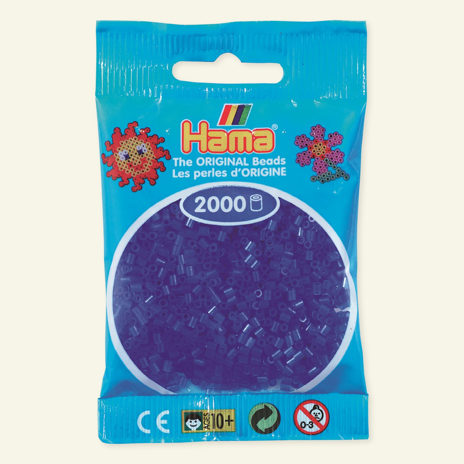 HAMA mini fuse beads 2000pcs neon blue 28434_pack
