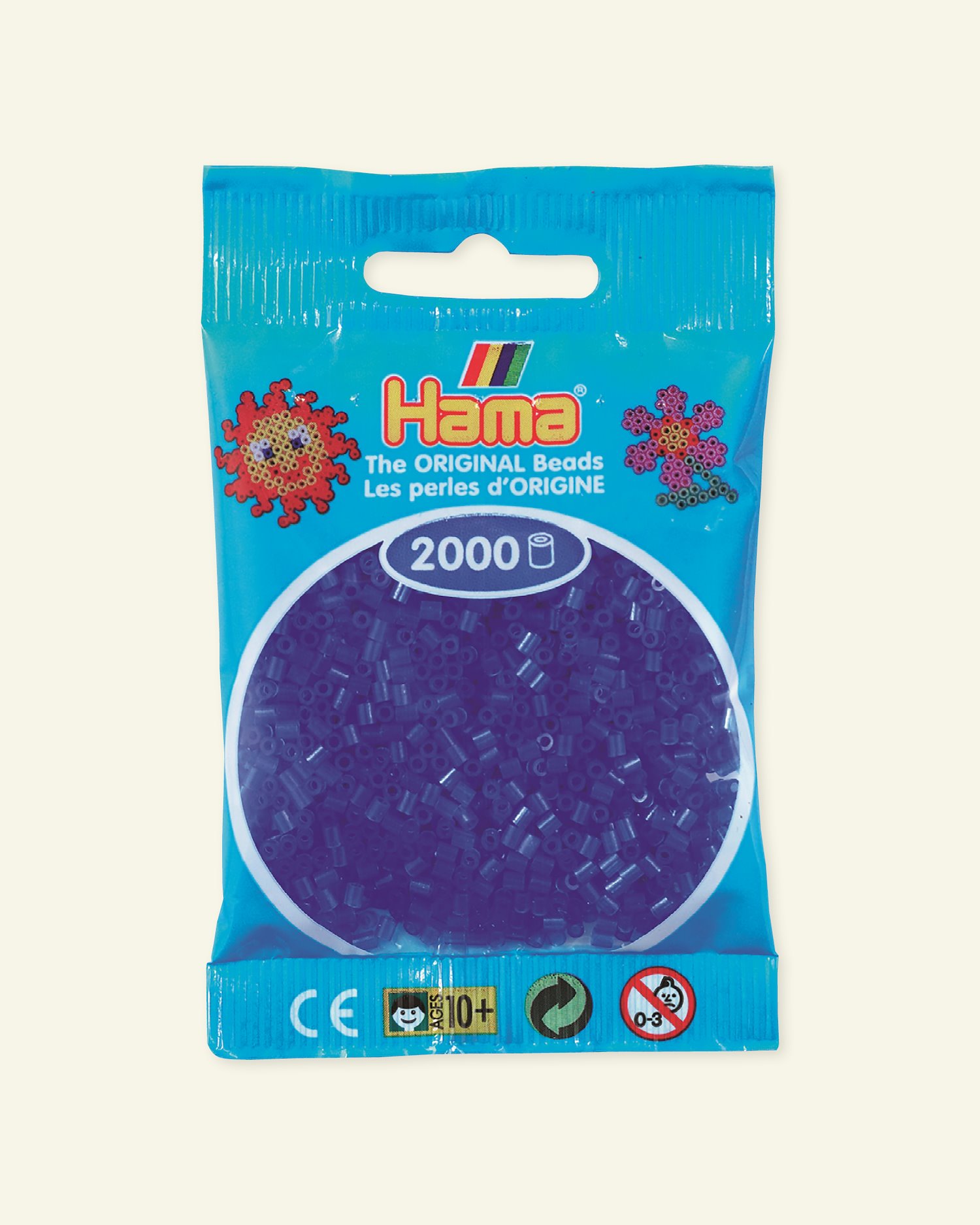 HAMA mini fuse beads 2000pcs neon blue 28434_pack