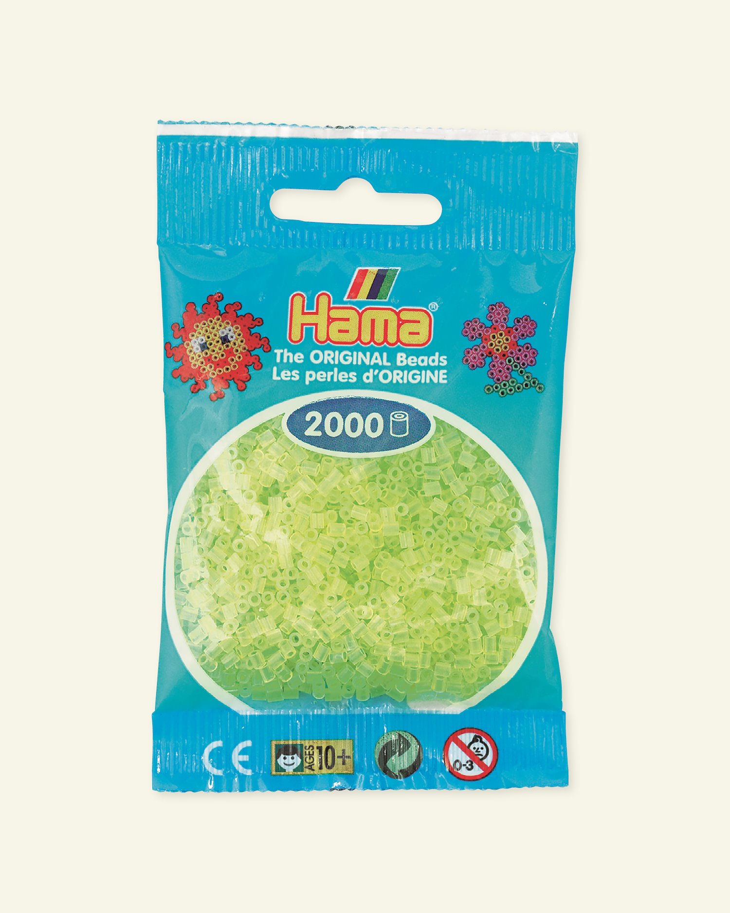 HAMA mini fuse beads 2000pcs neon yell 28432_pack