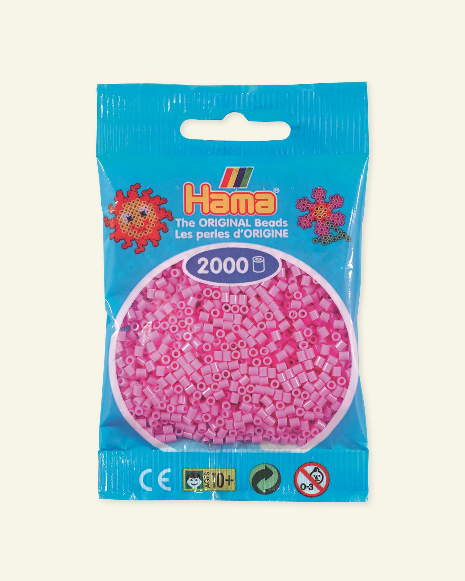 HAMA mini fuse beads 2000pcs pastel pink 28443_pack