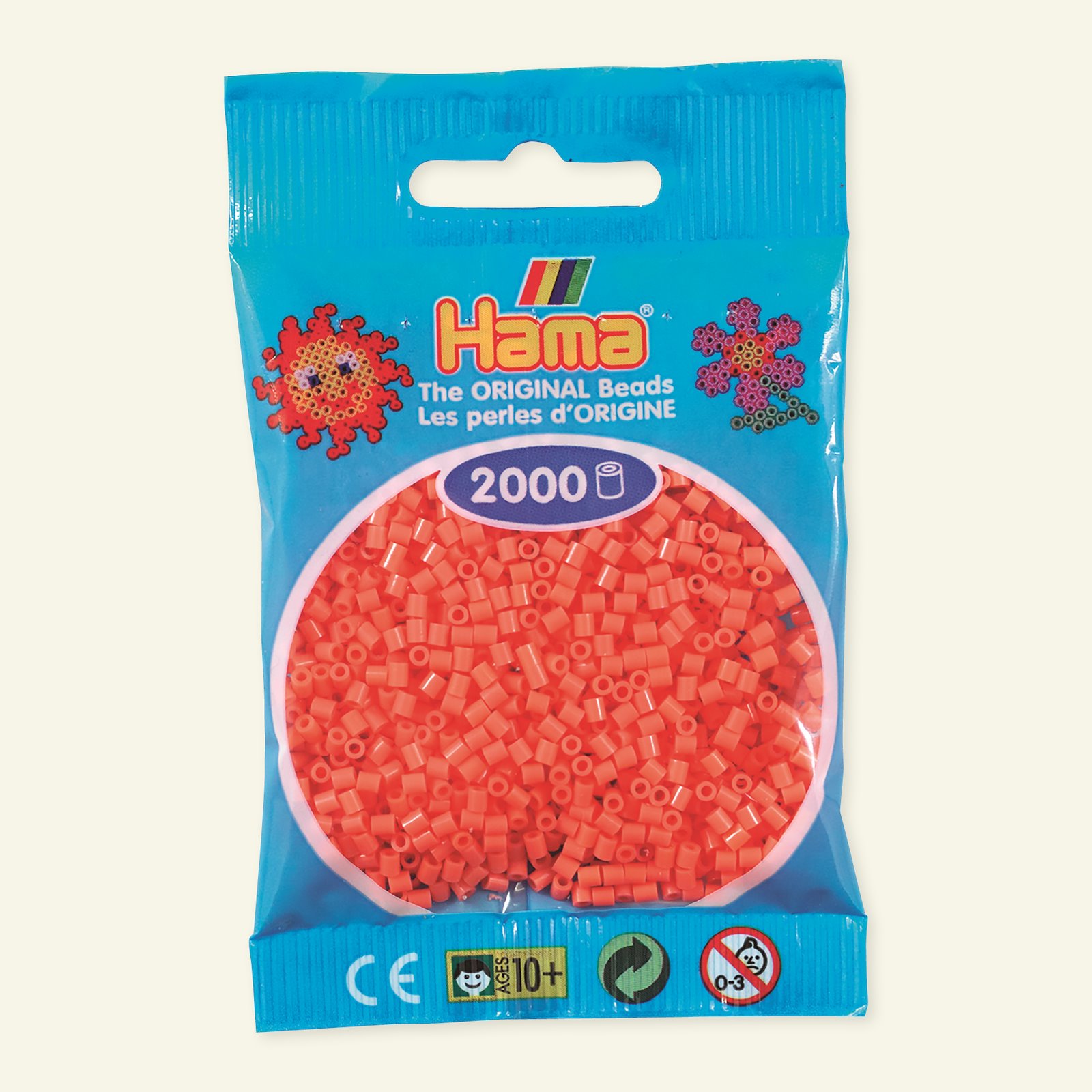 HAMA mini fuse beads 2000pcs pastel red 28439_pack