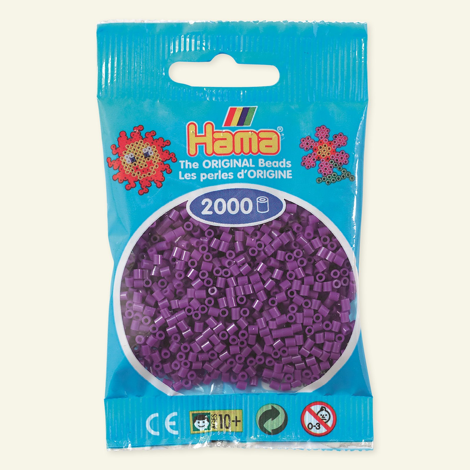HAMA mini fuse beads 2000pcs purple 28407_pack