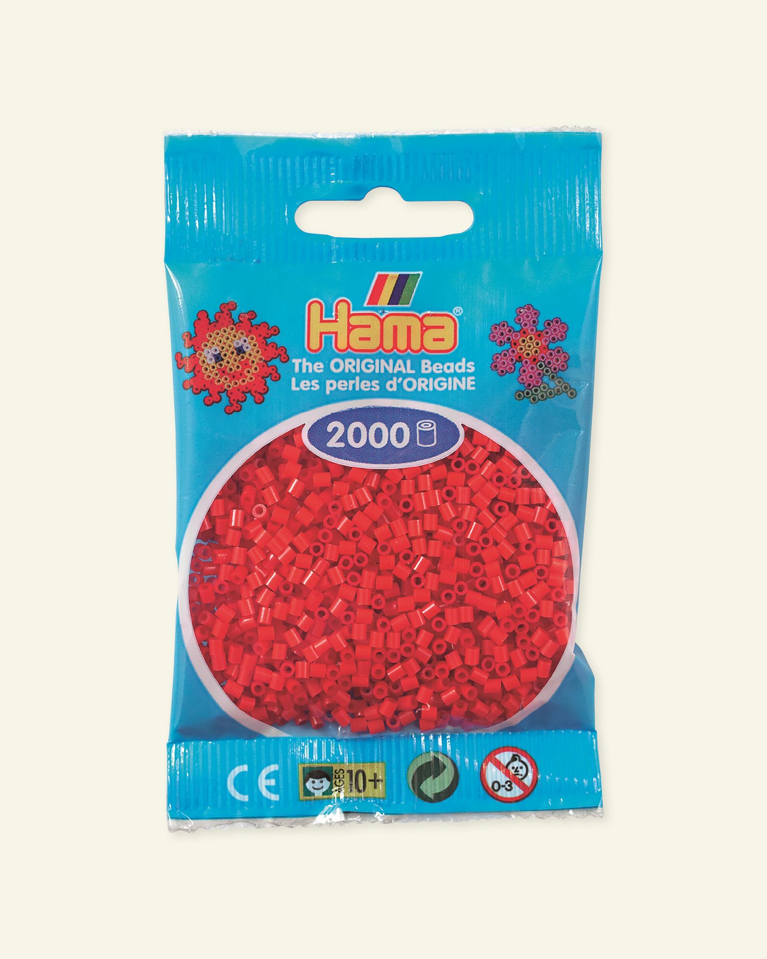 HAMA mini fuse beads 2000pcs red 28405_pack
