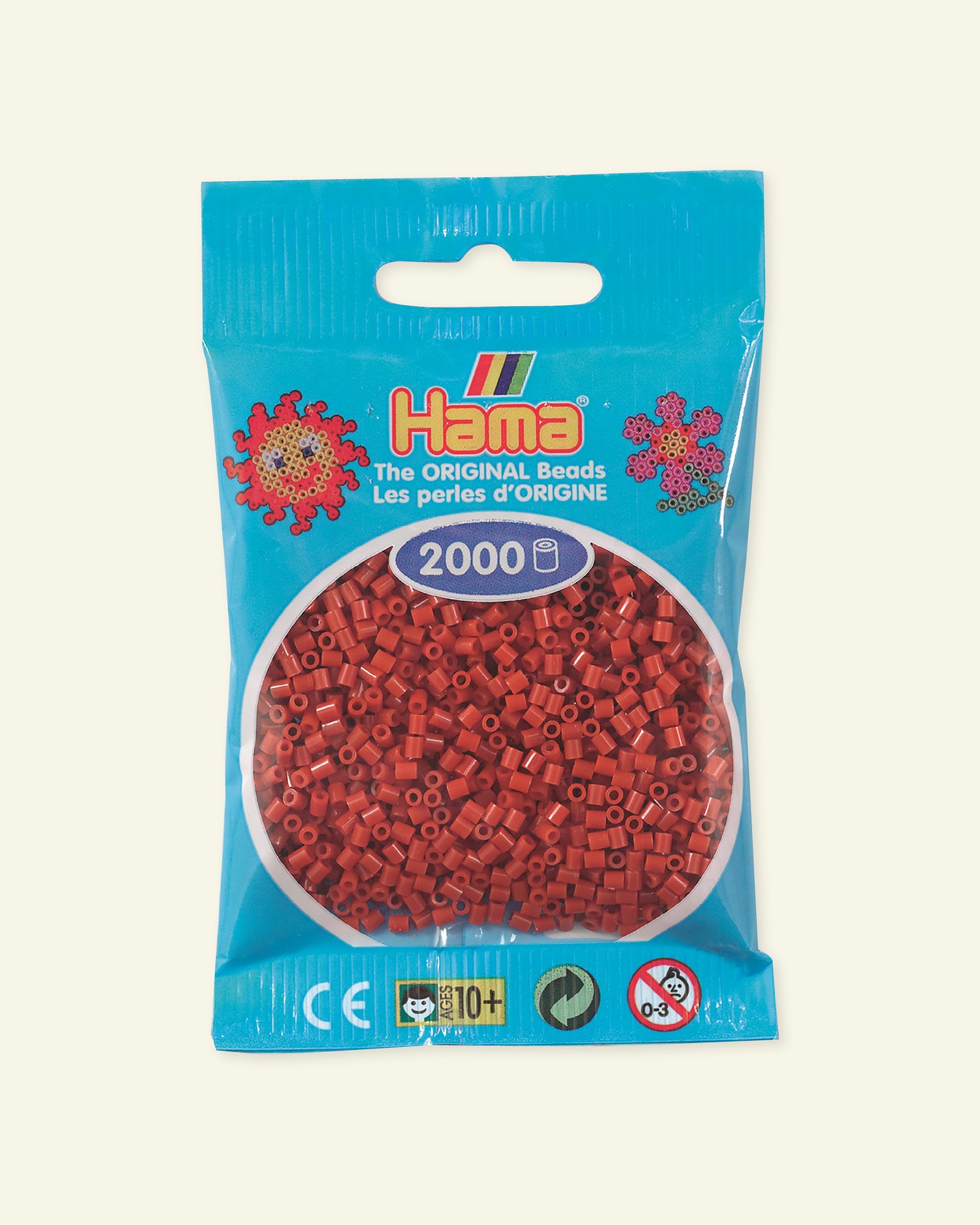 HAMA mini fuse beads 2000pcs red brown 28420_pack