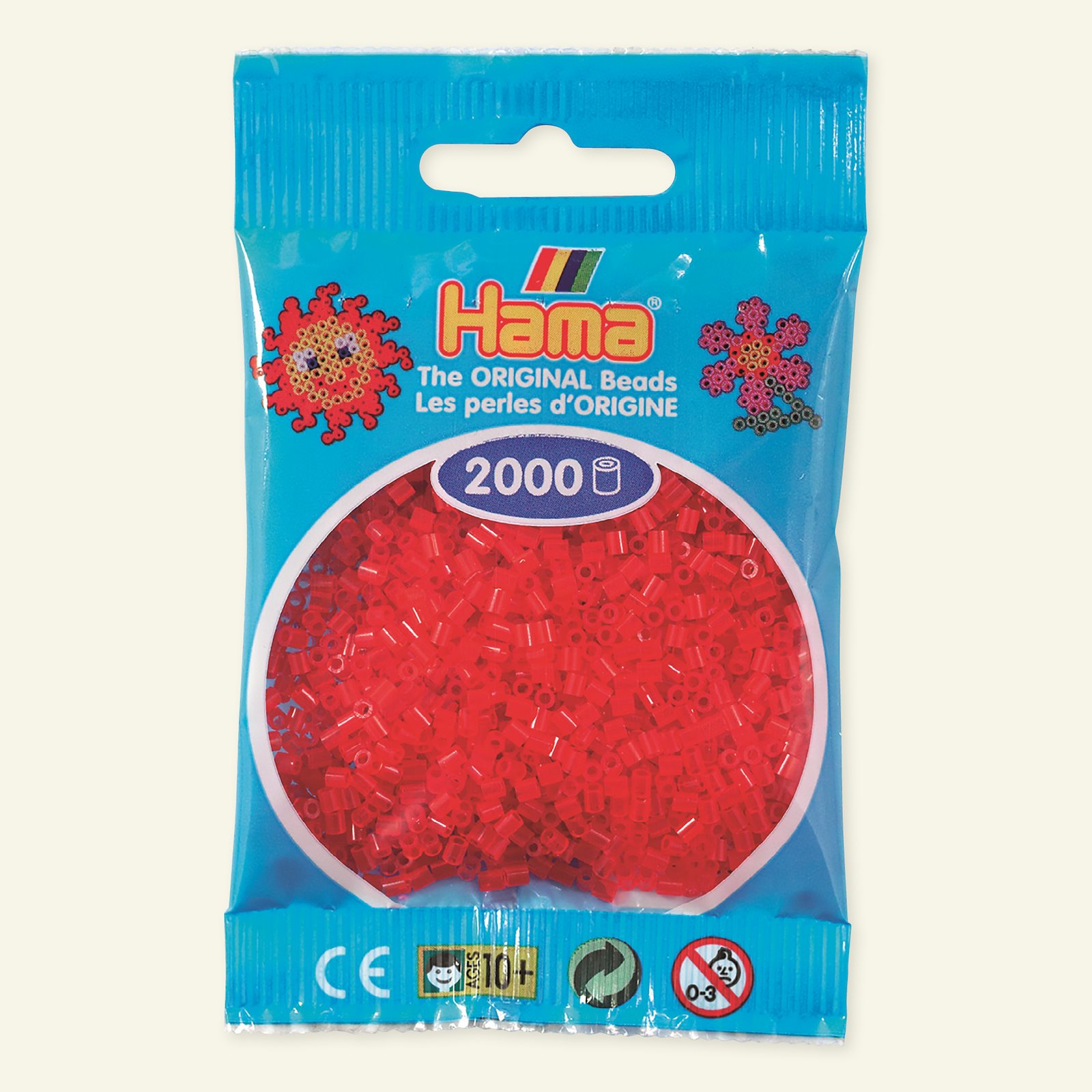 HAMA mini fuse beads 2000pcs transp red 28413_pack